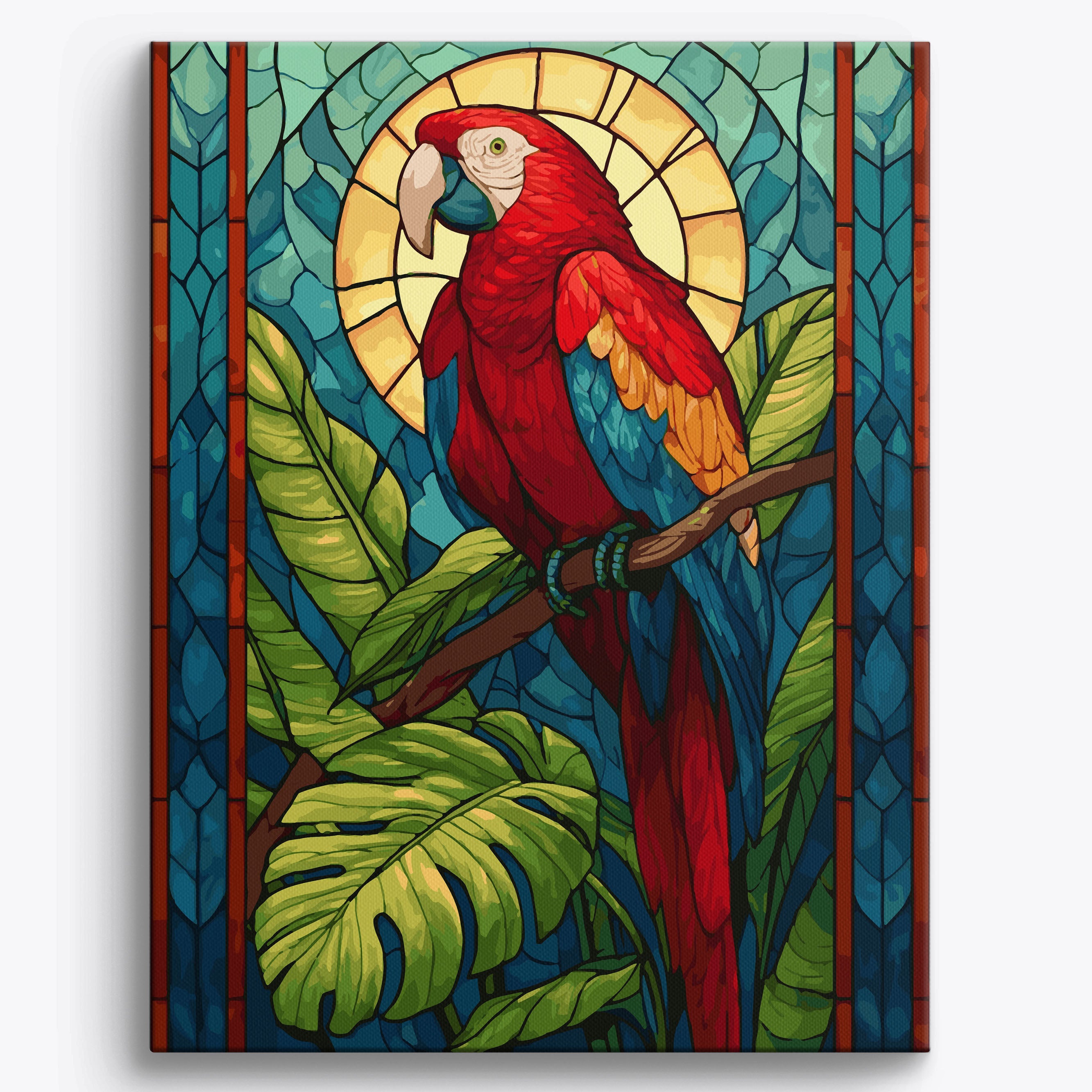 Stainedglass Parrot Framed / 40x50cm