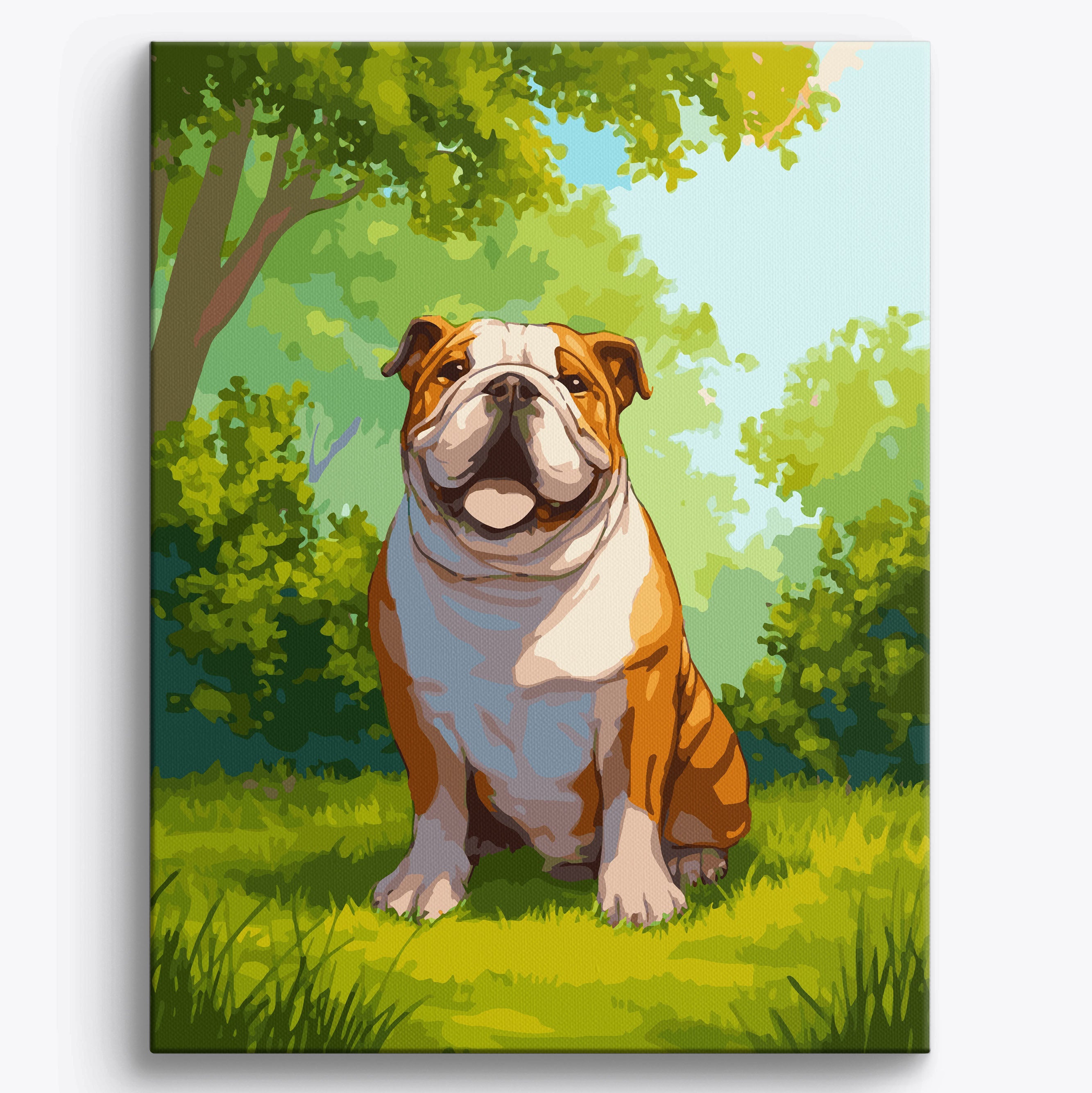 Happy Bulldog Framed / 40x50cm
