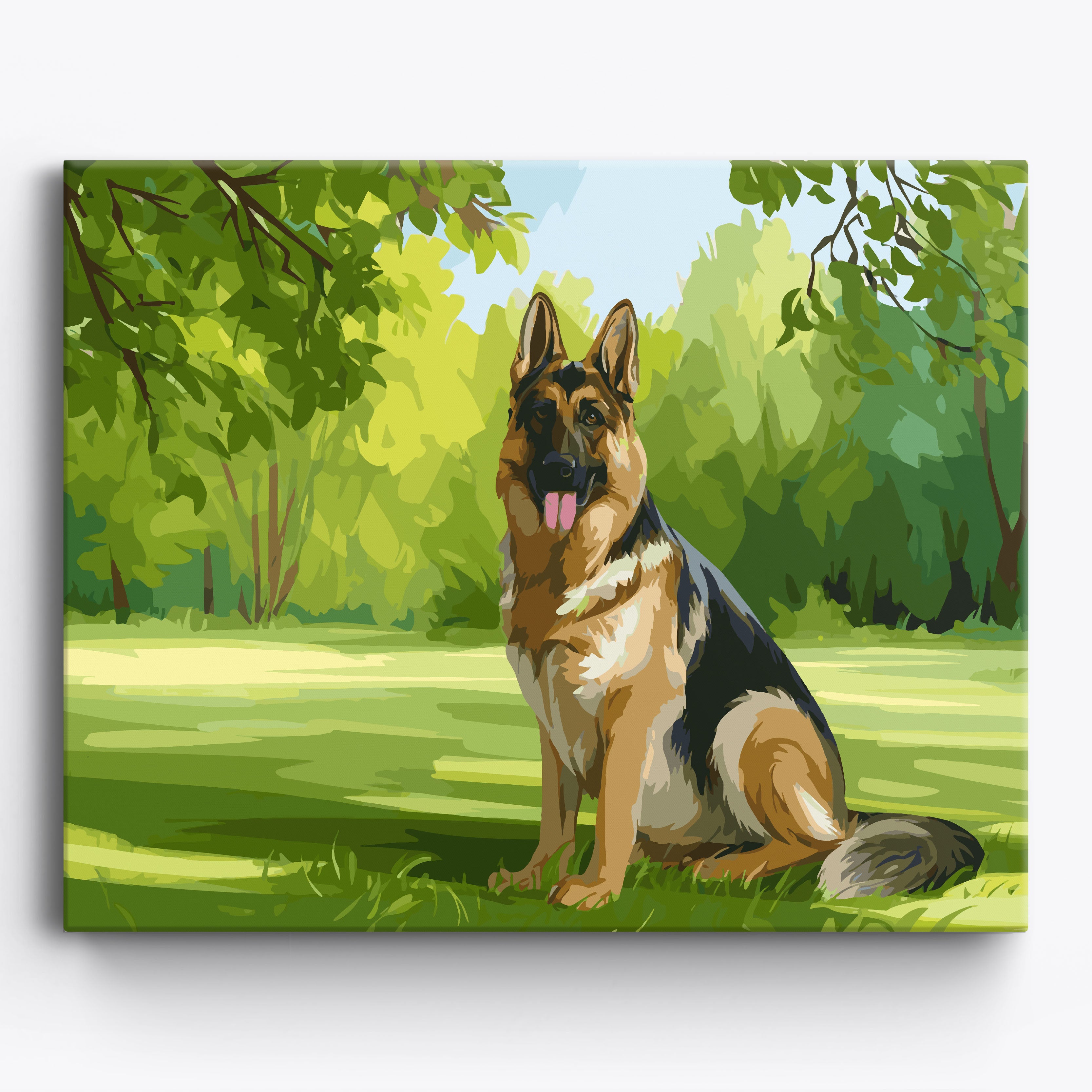 German Shepherd Meadow Framed / 50x40cm
