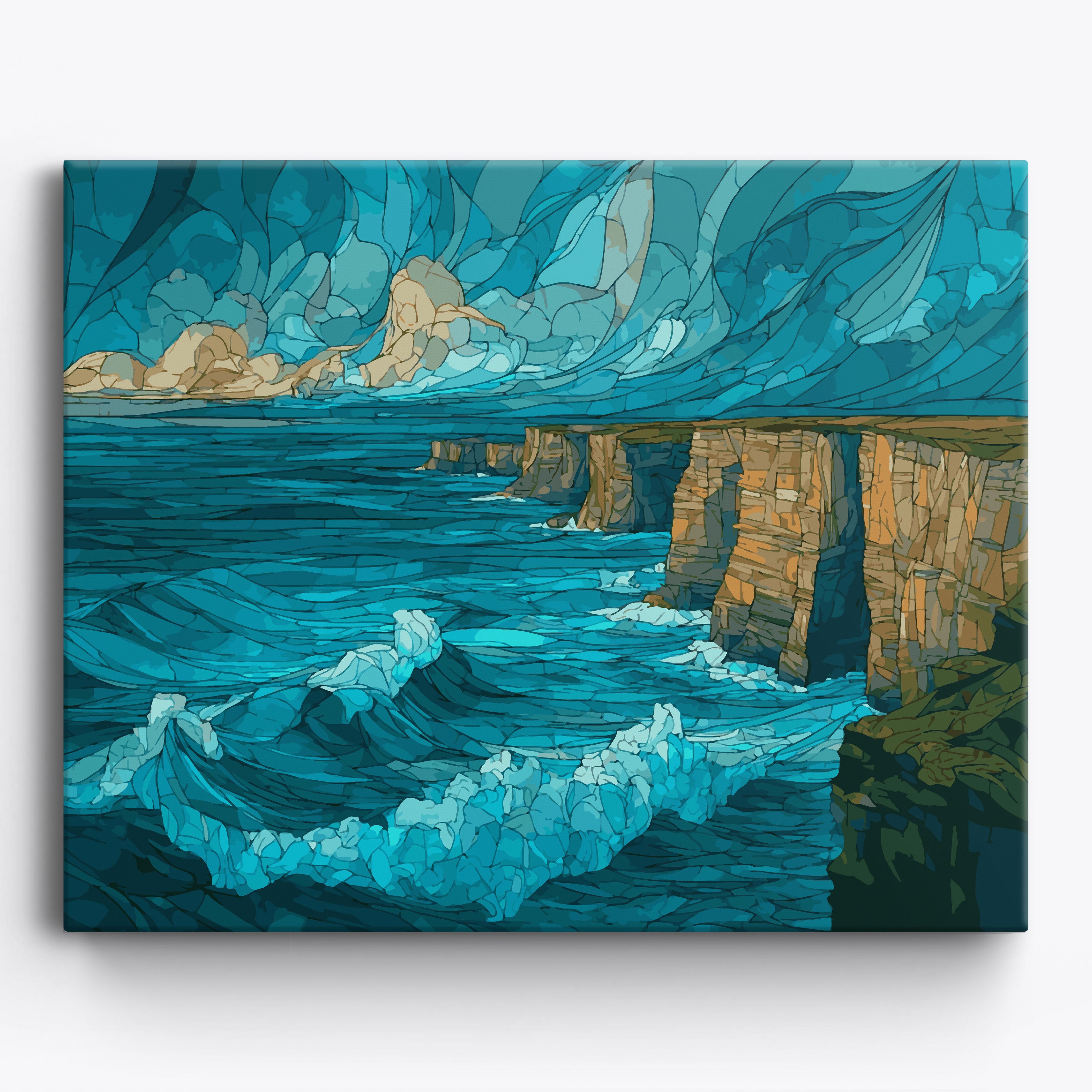Crashing Waves of Glass Framed / 50x40cm
