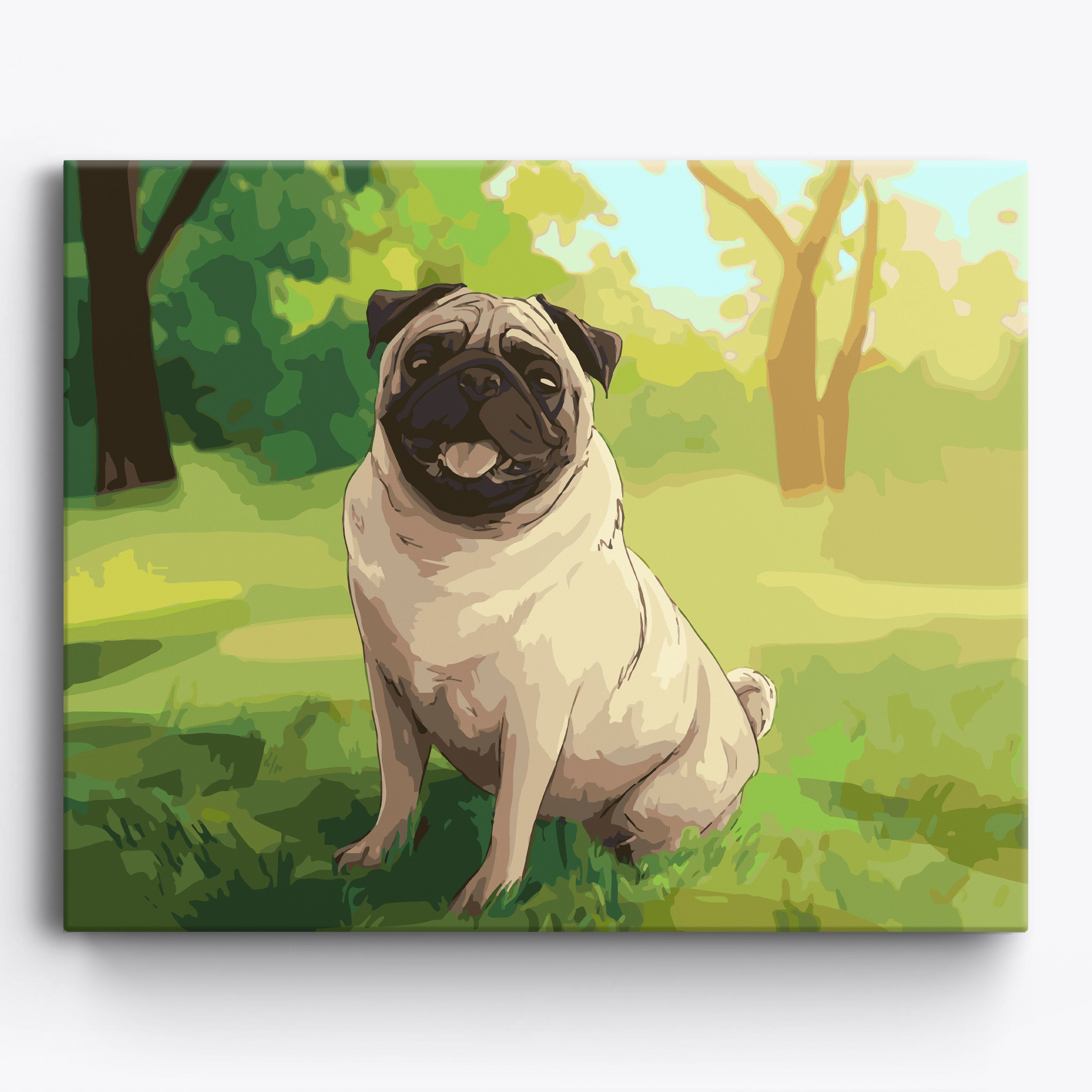 Grassland Pug Framed / 50x40cm