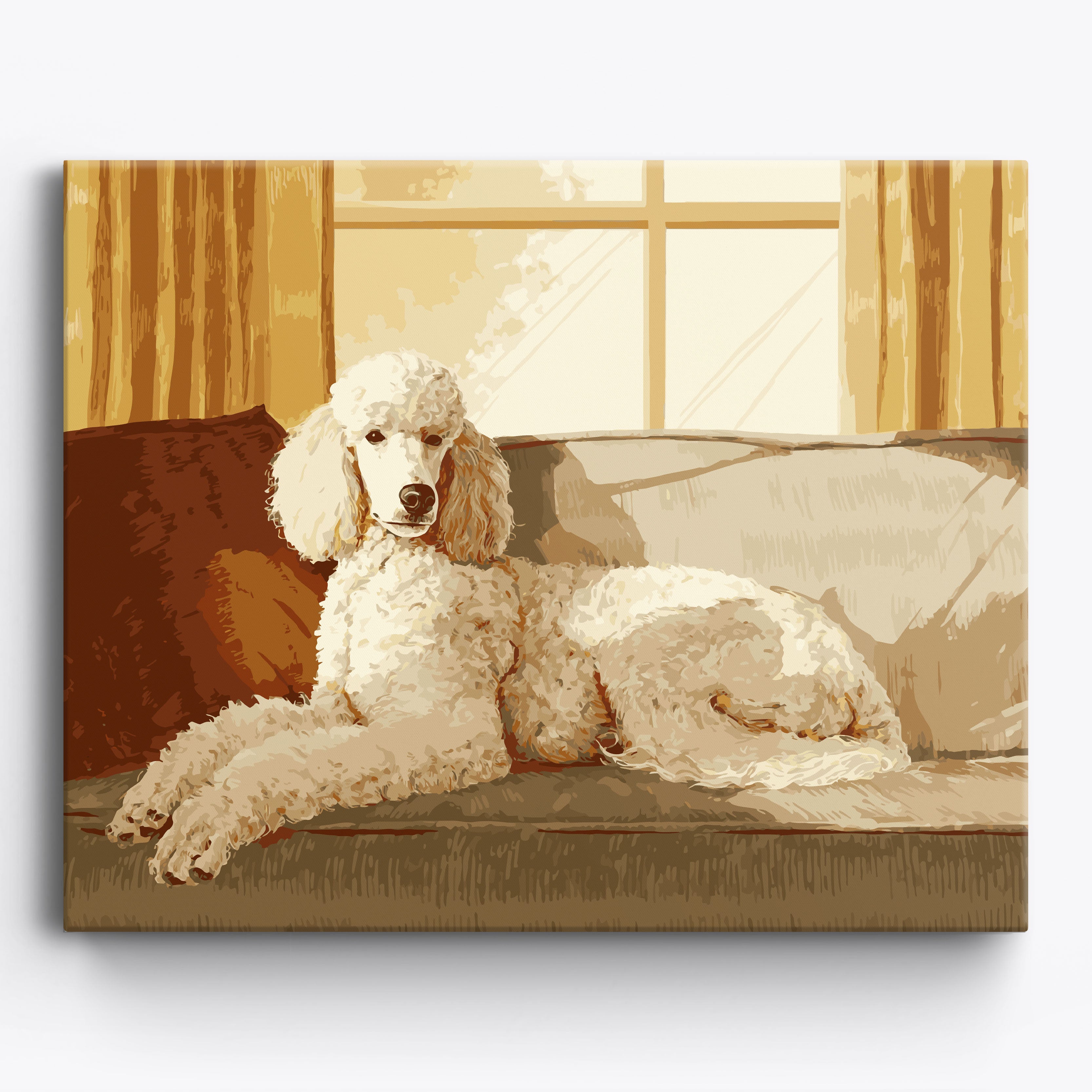 Comfy Poodle Framed / 50x40cm