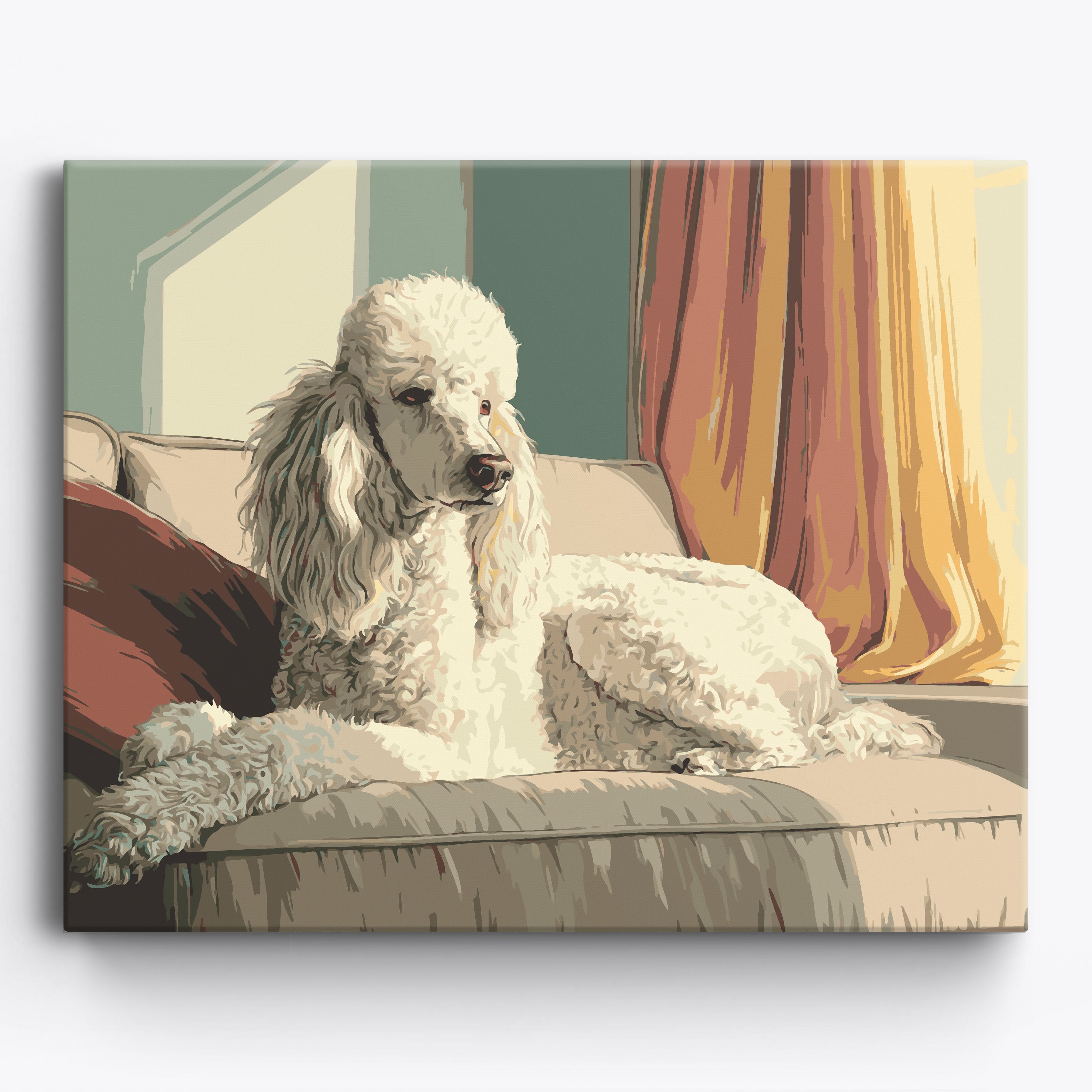 Comfy Poodle No. 2 Framed / 50x40cm