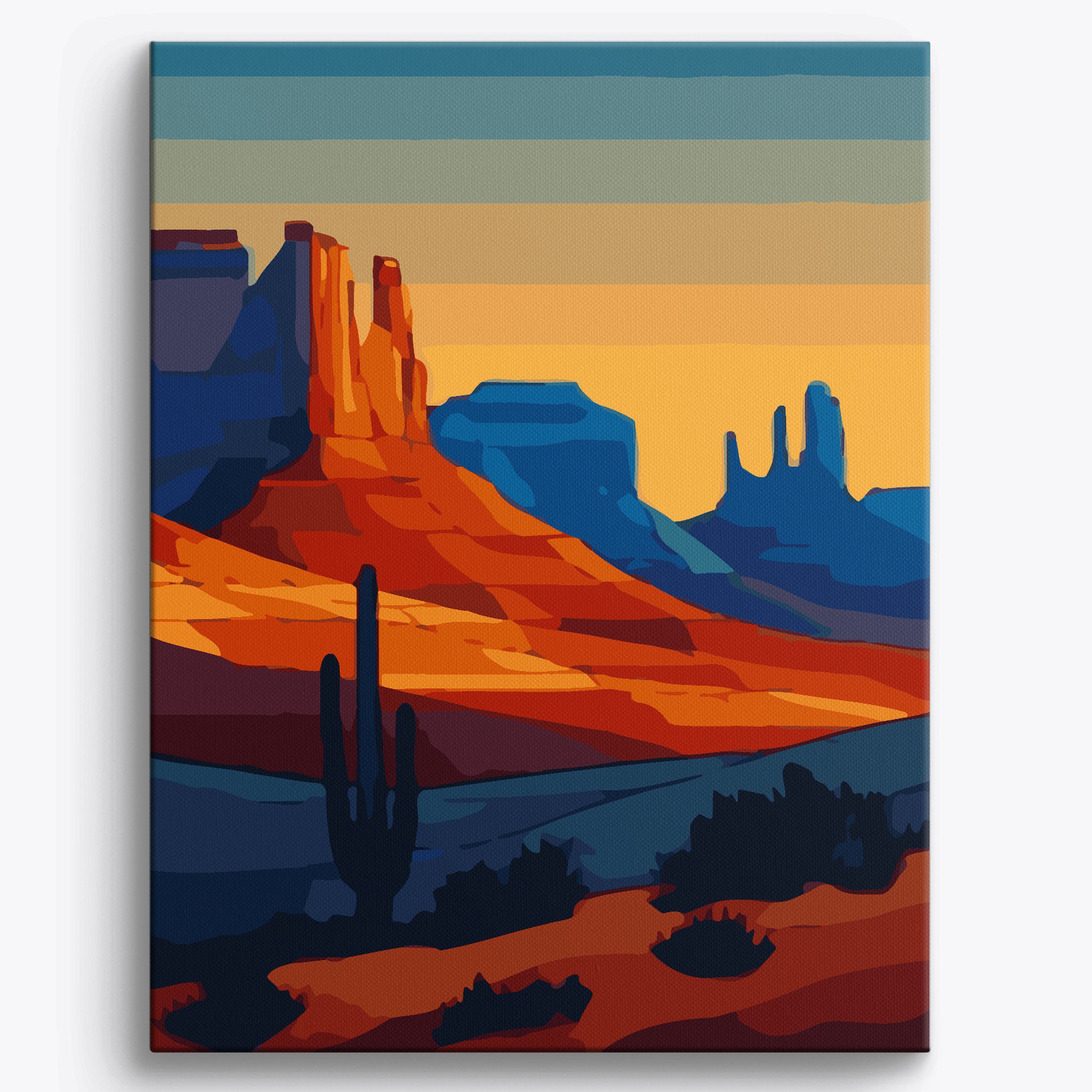 Geometric Desert Rays Framed / 40x50cm