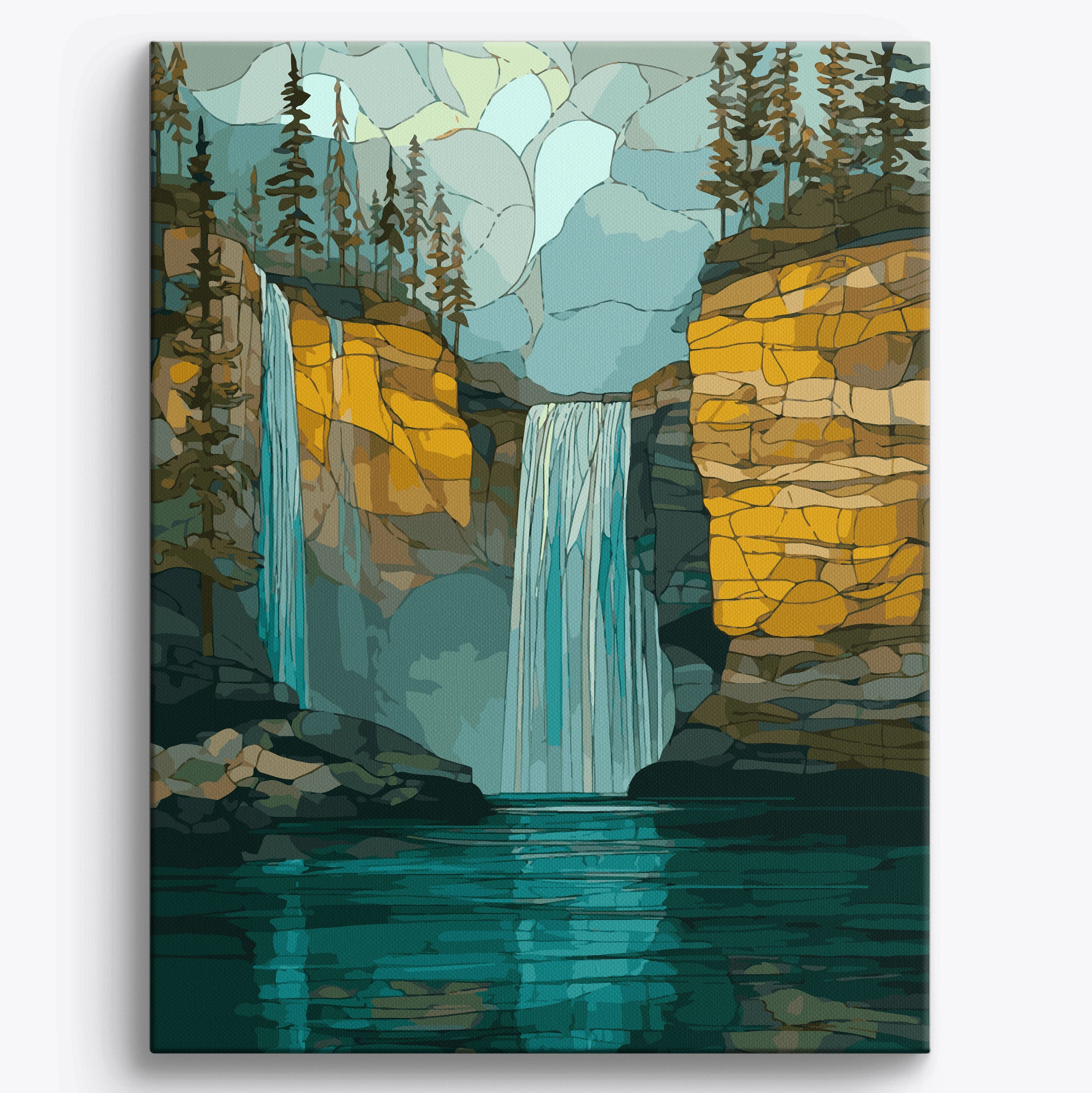 Geometric Waterfall Framed / 40x50cm