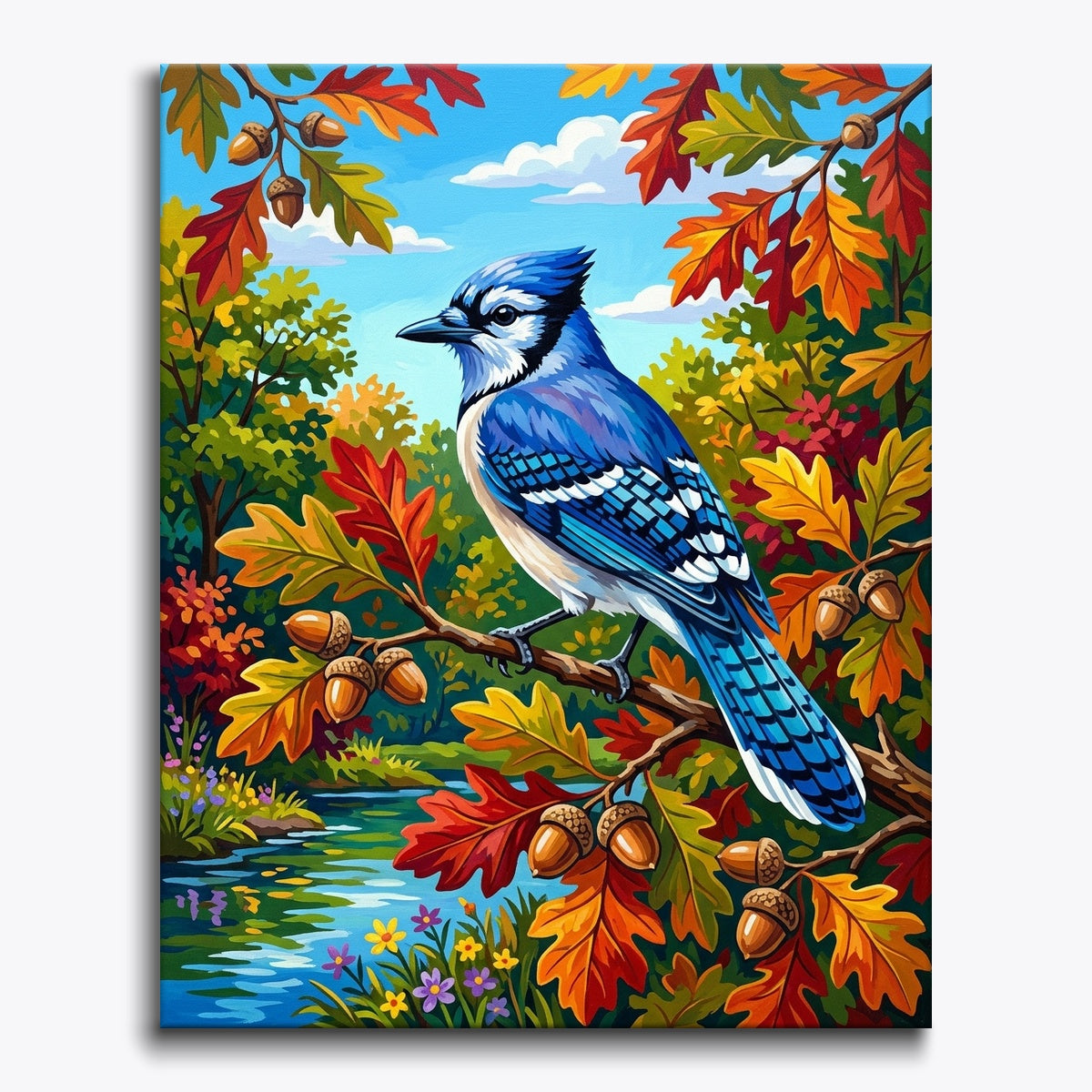 Acorn Blue Jay paint by numbers kit