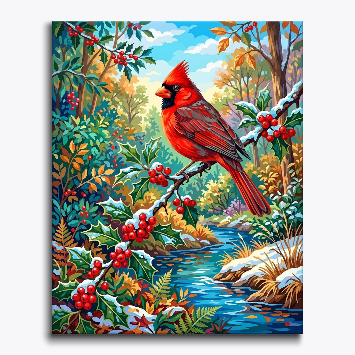 Holly Cardinal paint by numbers kit