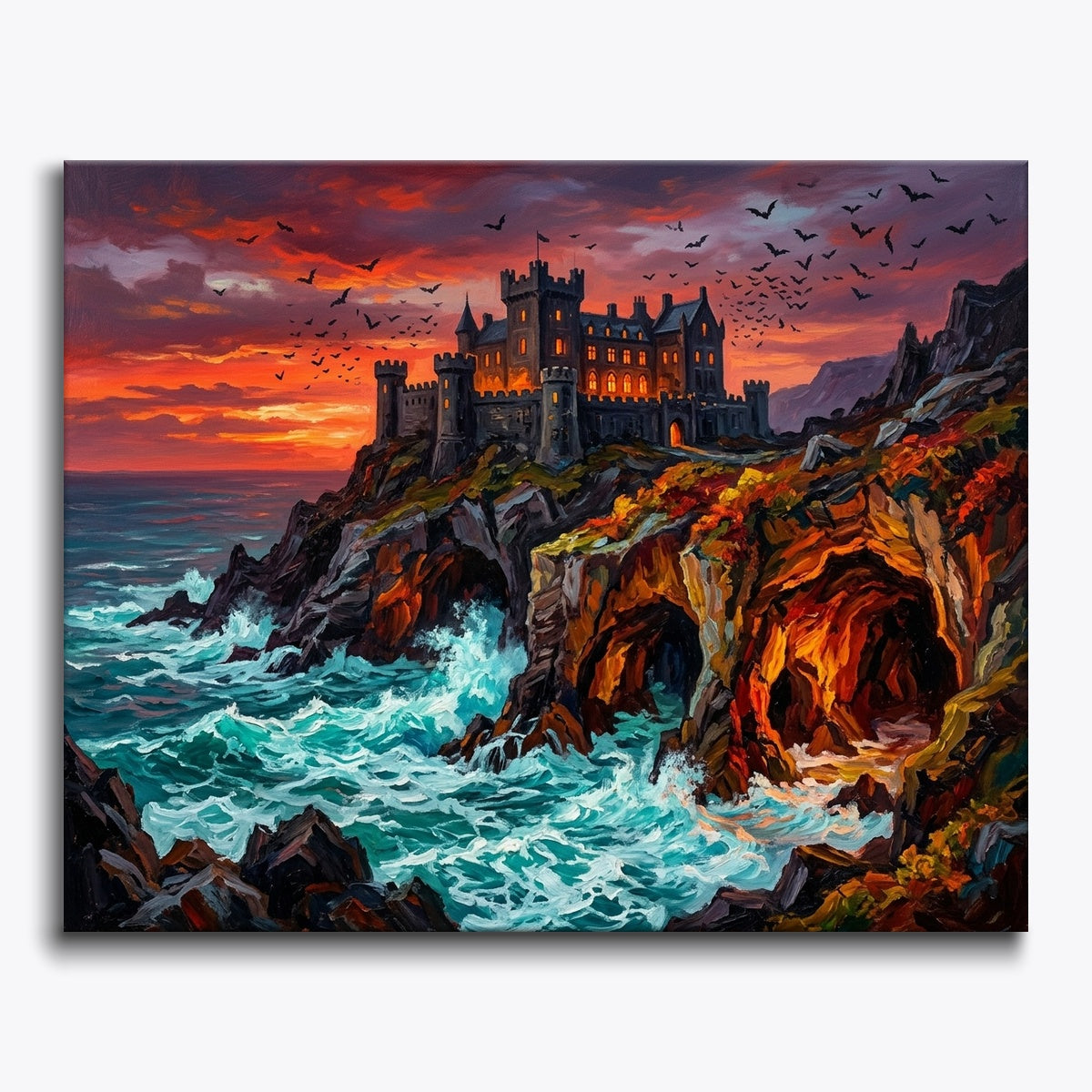 Castle Island At Red Sunset