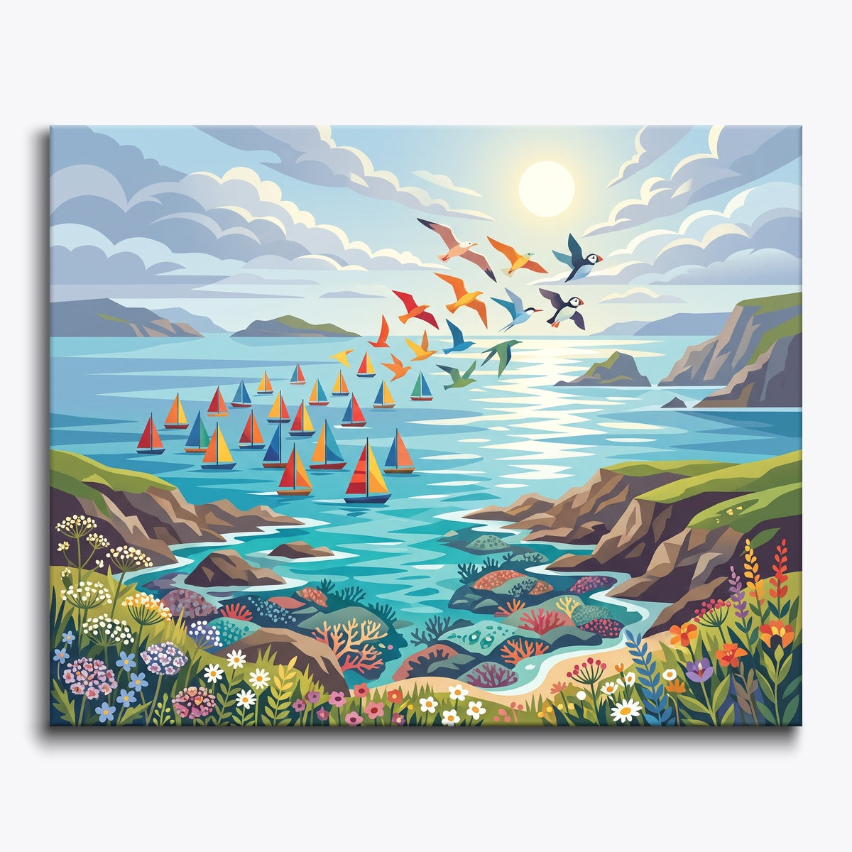 Sailboats Over Azure Cove