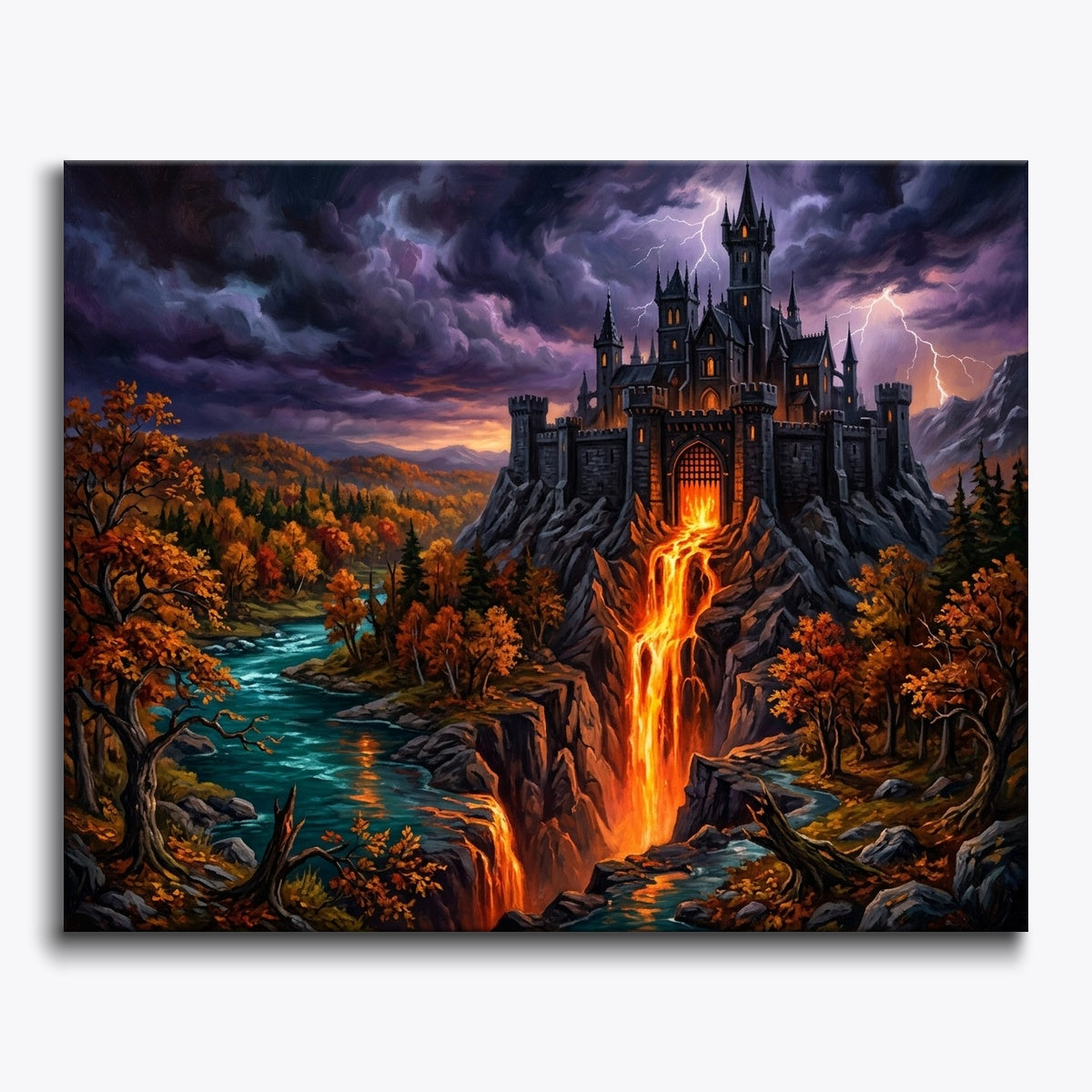 Castle With Lava Waterfall
