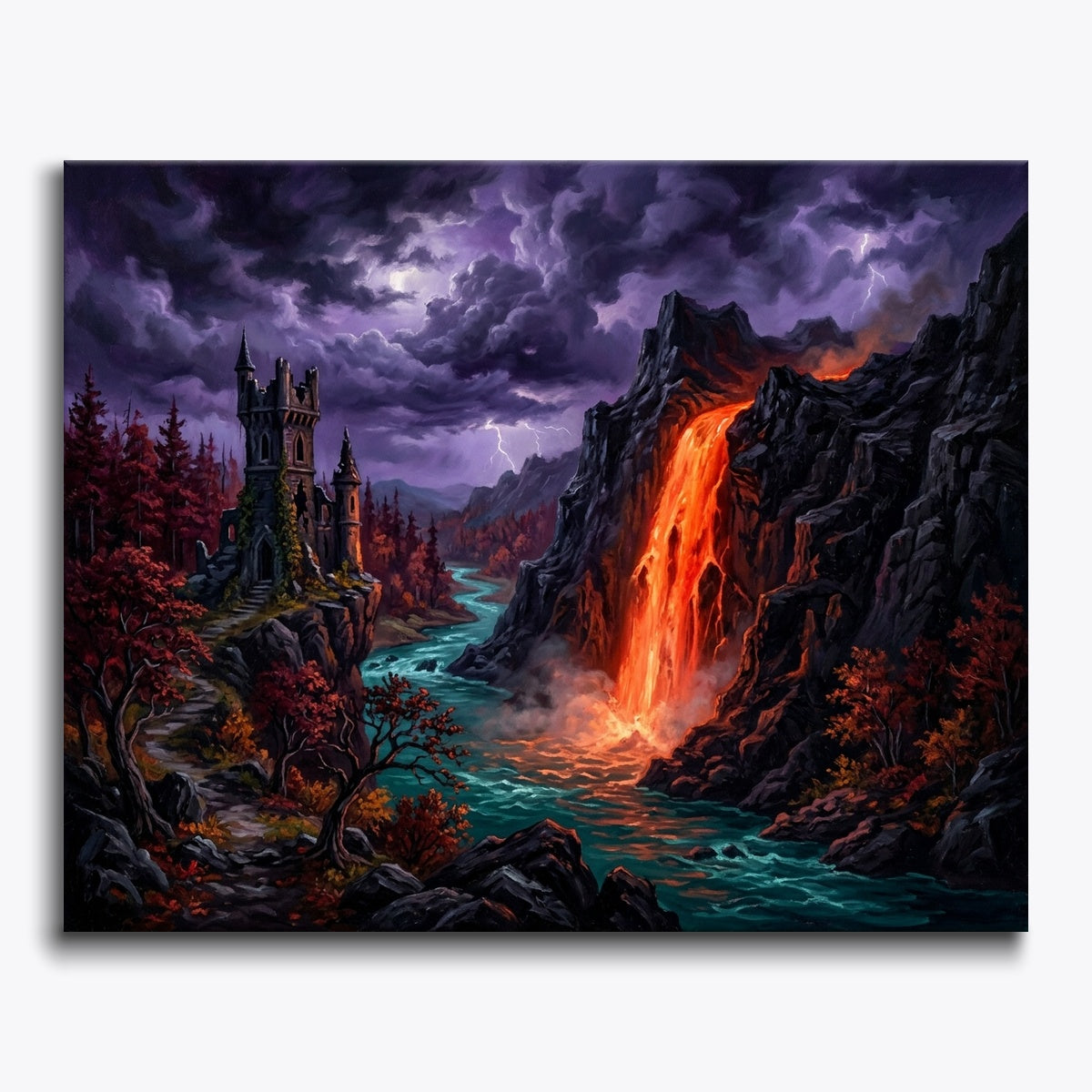 Lava Waterfall By Gothic Tower