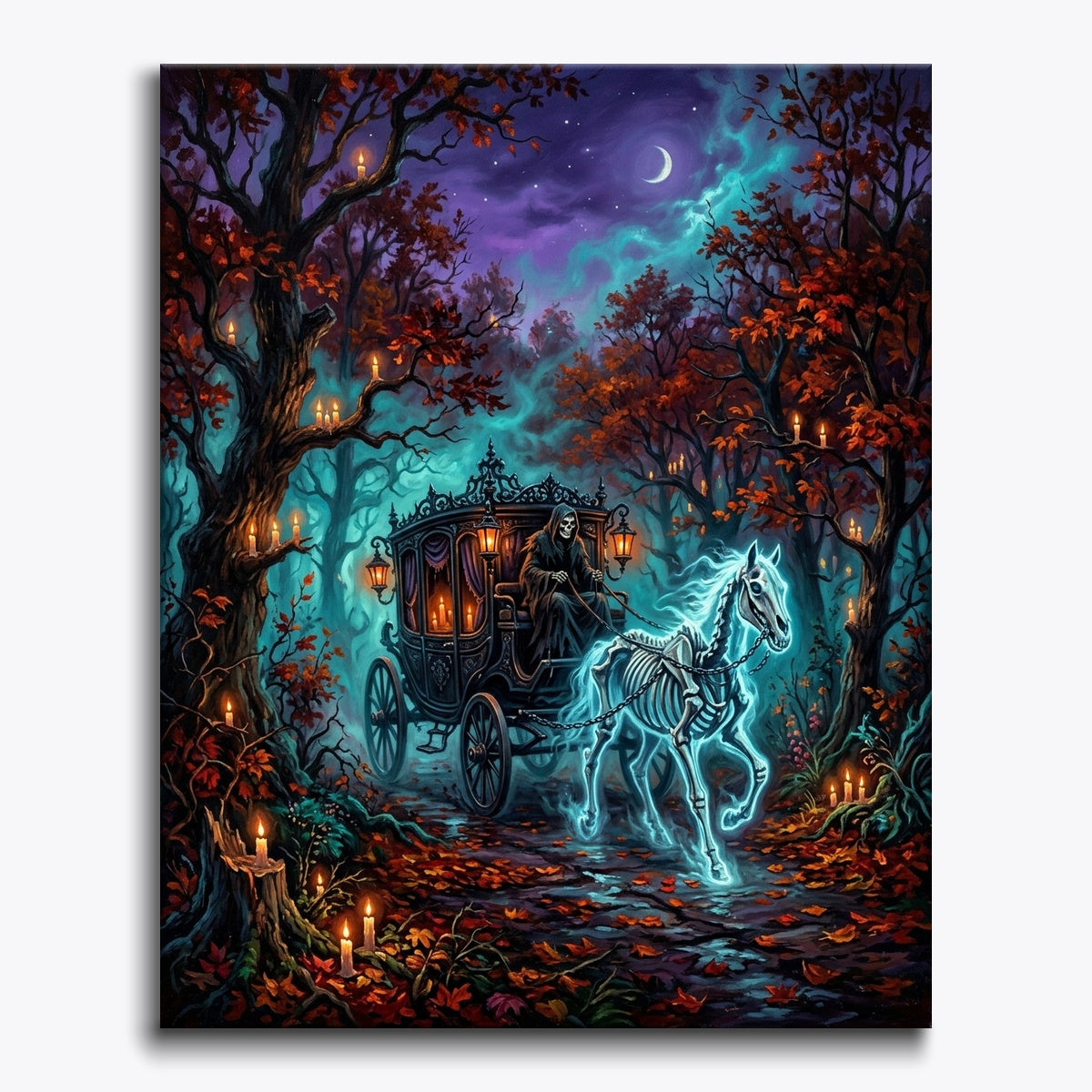 Skeleton Horse In Autumn Forest