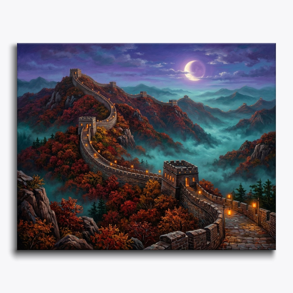 Great Wall In Autumn Mountains