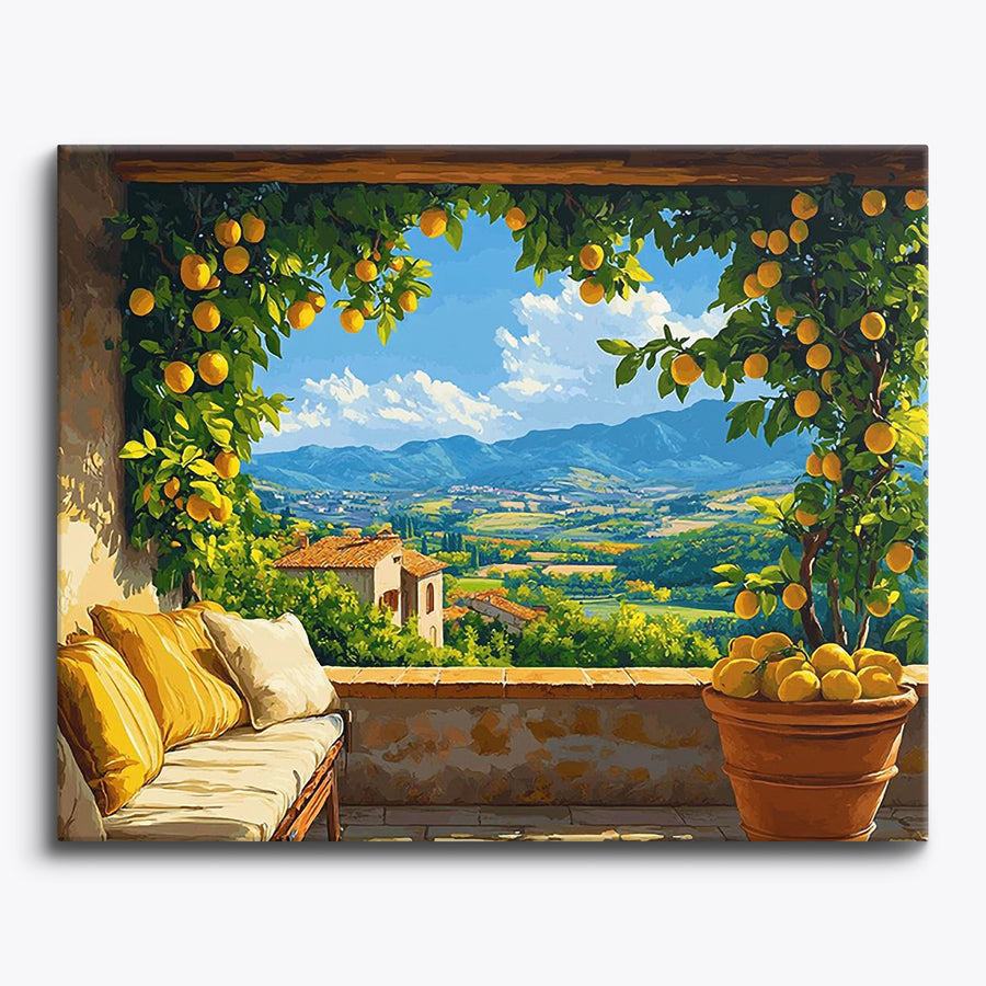 منظر فناء الليمون بدون إطار / قياسي (15.75"x19.7"/40x50cm) / 24 لونًا