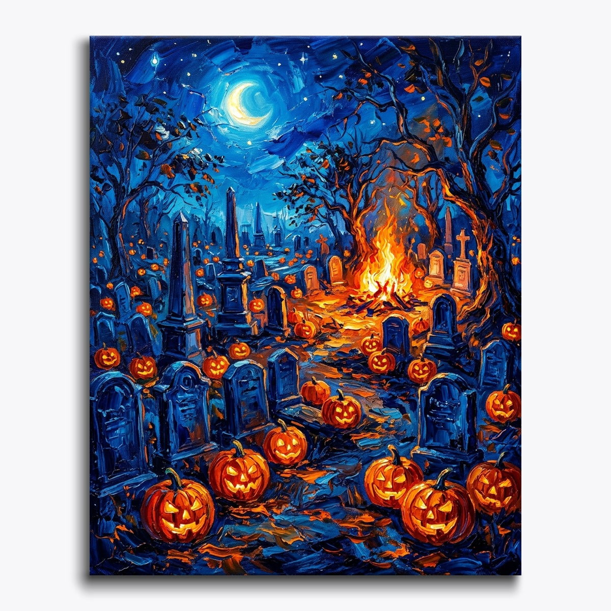 Moonlit Pumpkin Cemetery
