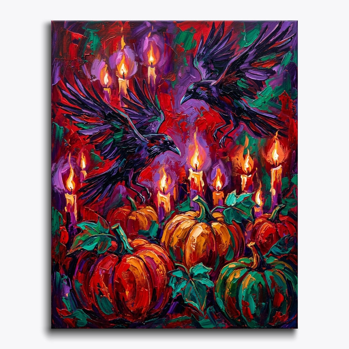 Raven Pumpkin Flames