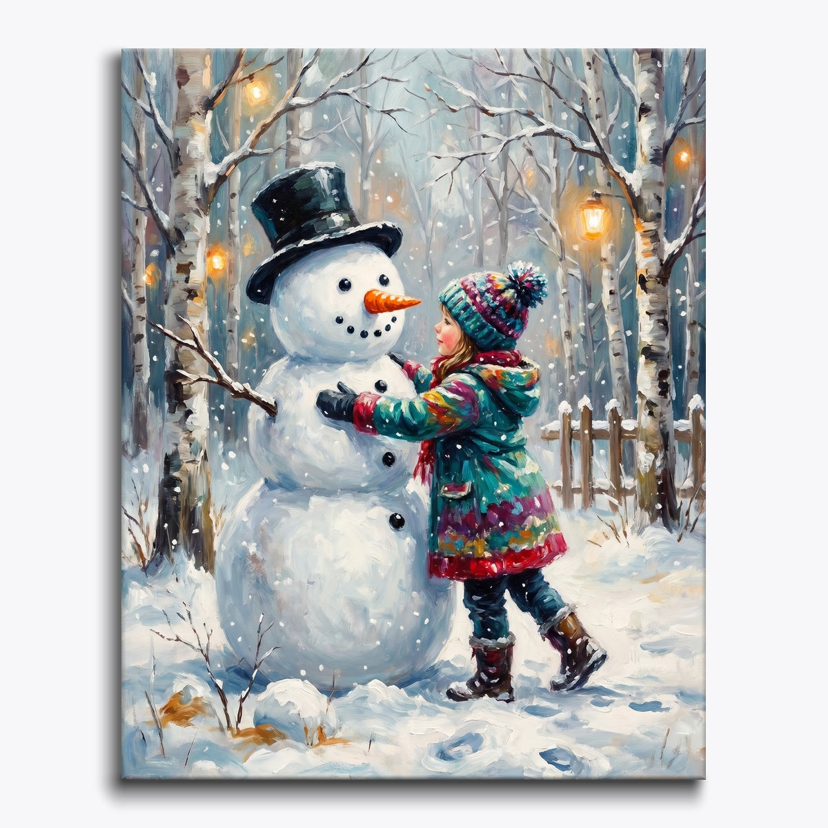 Snowman and Girl