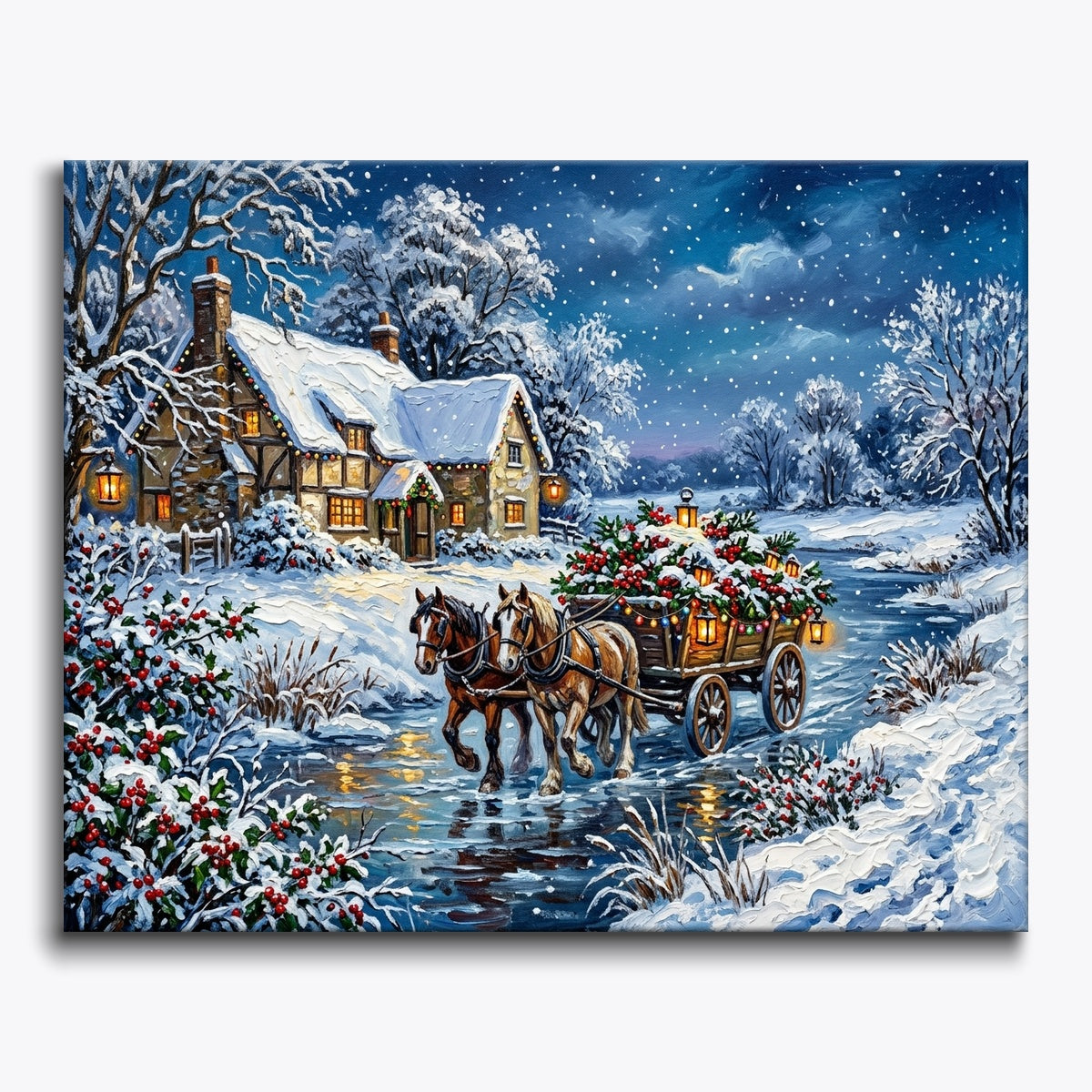 Snowy Lantern Wagon