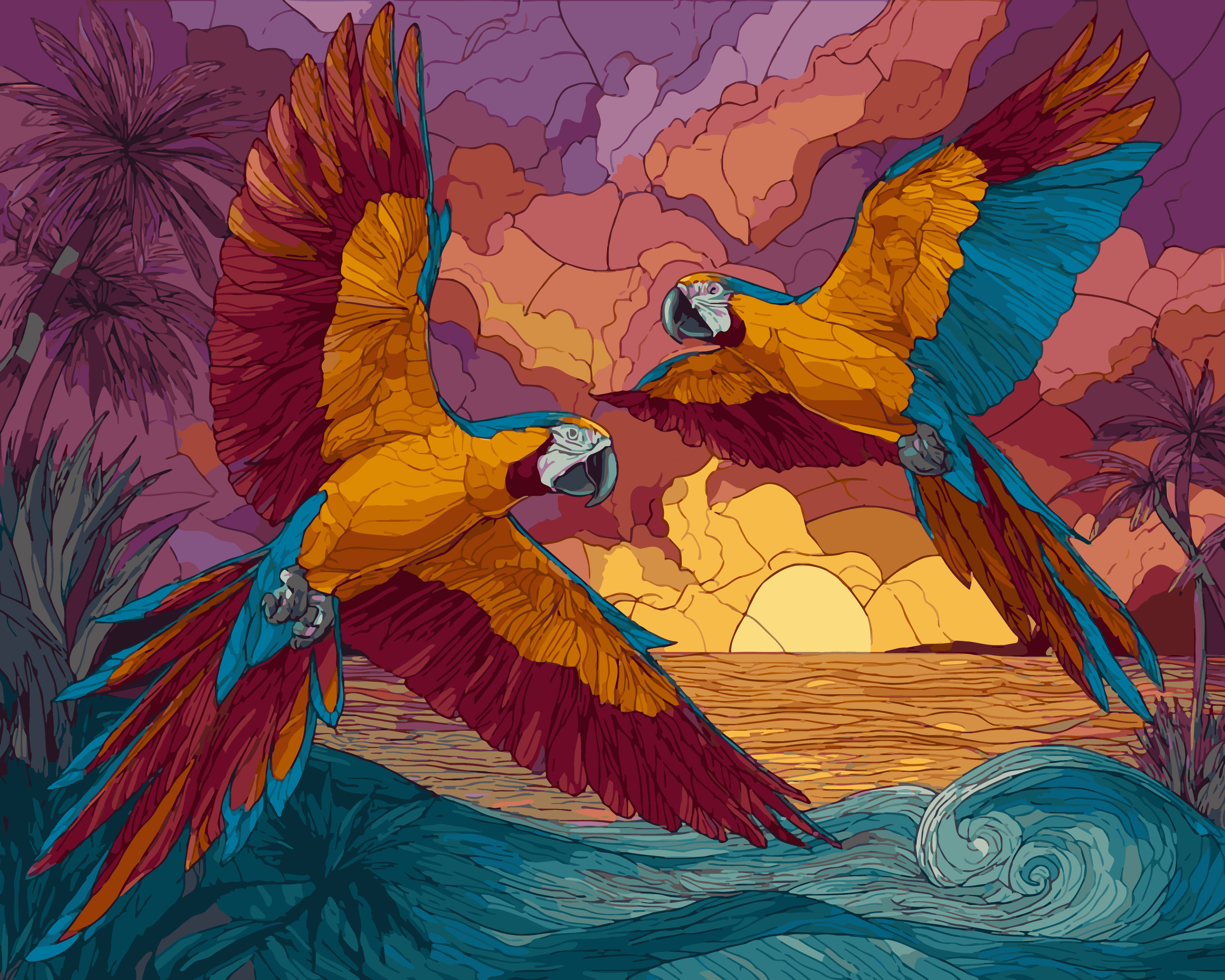 Twin Parrots
