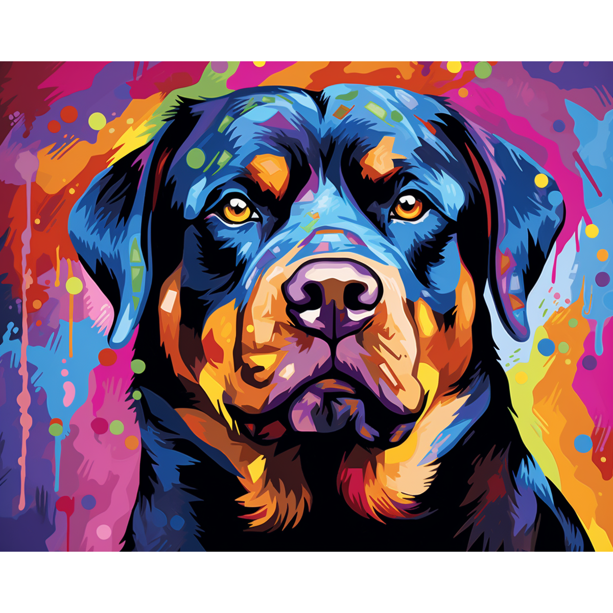 Composizione colorata di Rotweiller