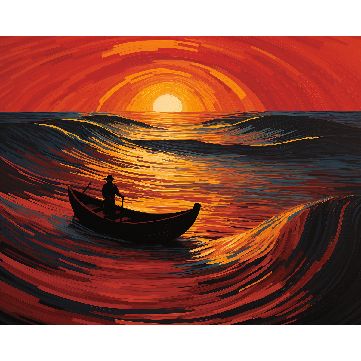 Onde colorate al tramonto
