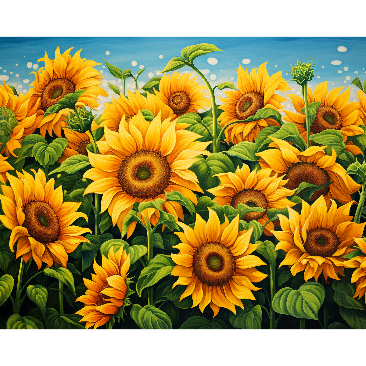 Prato di girasoli dorati