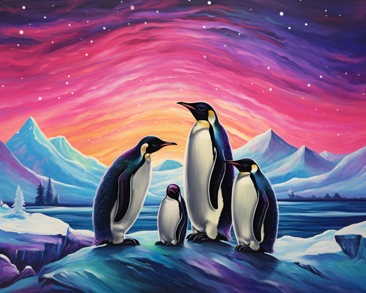Famiglia di pinguini