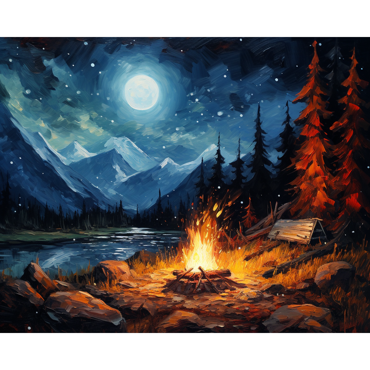 Fuoco notturno stellato
