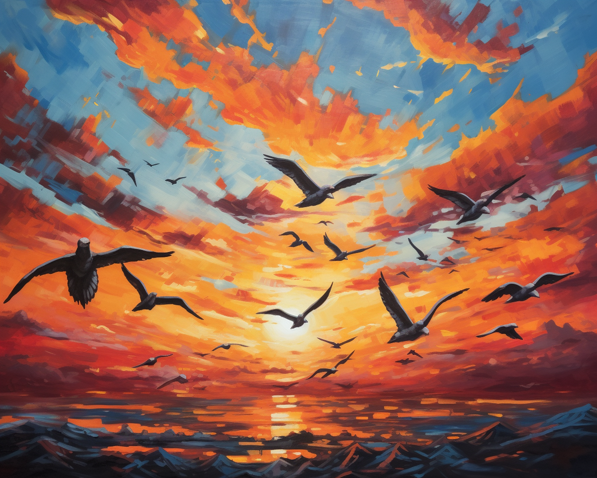 Volo al tramonto