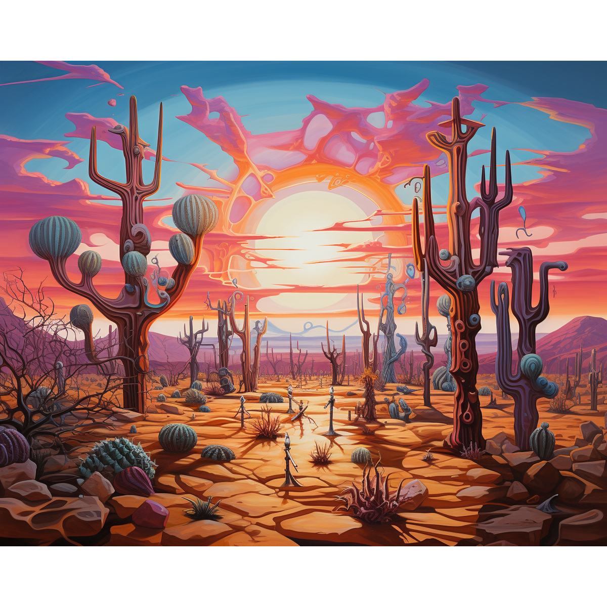 Tramonto con cactus