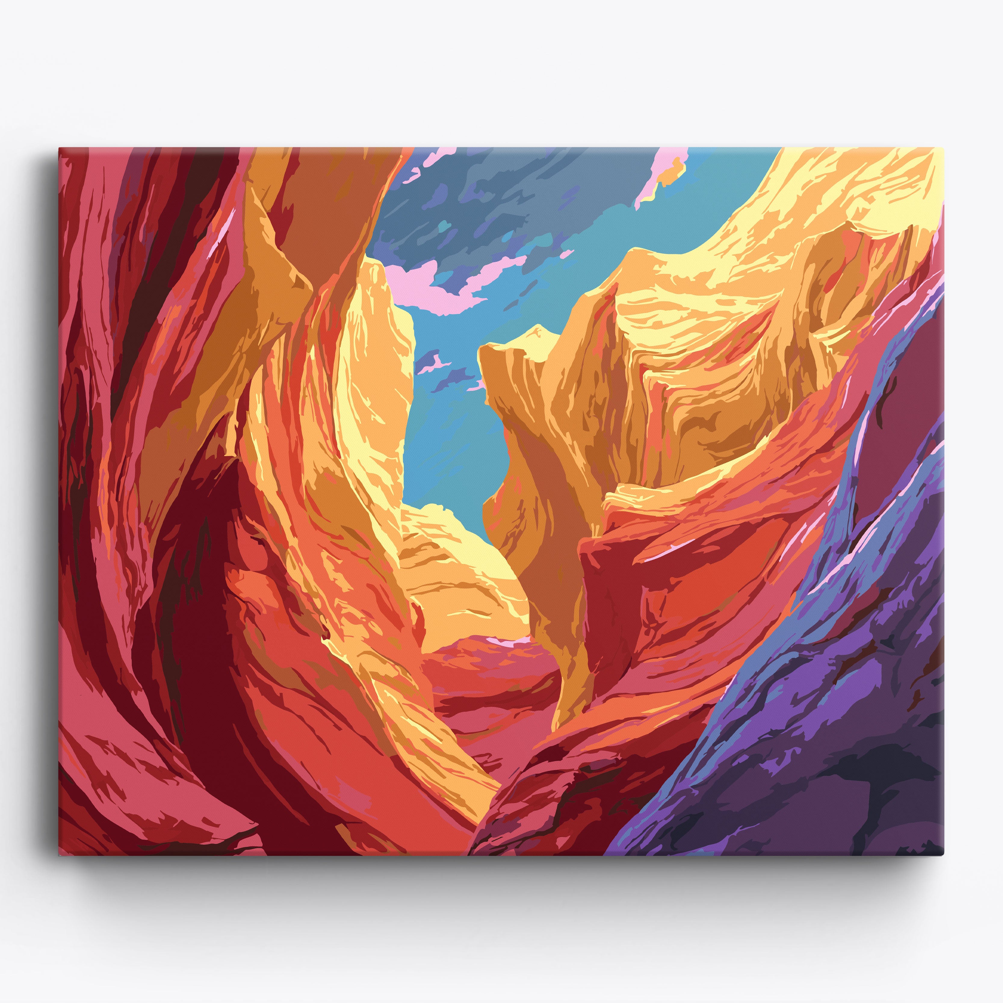 Burgundy Curves No Frame / 50x40cm