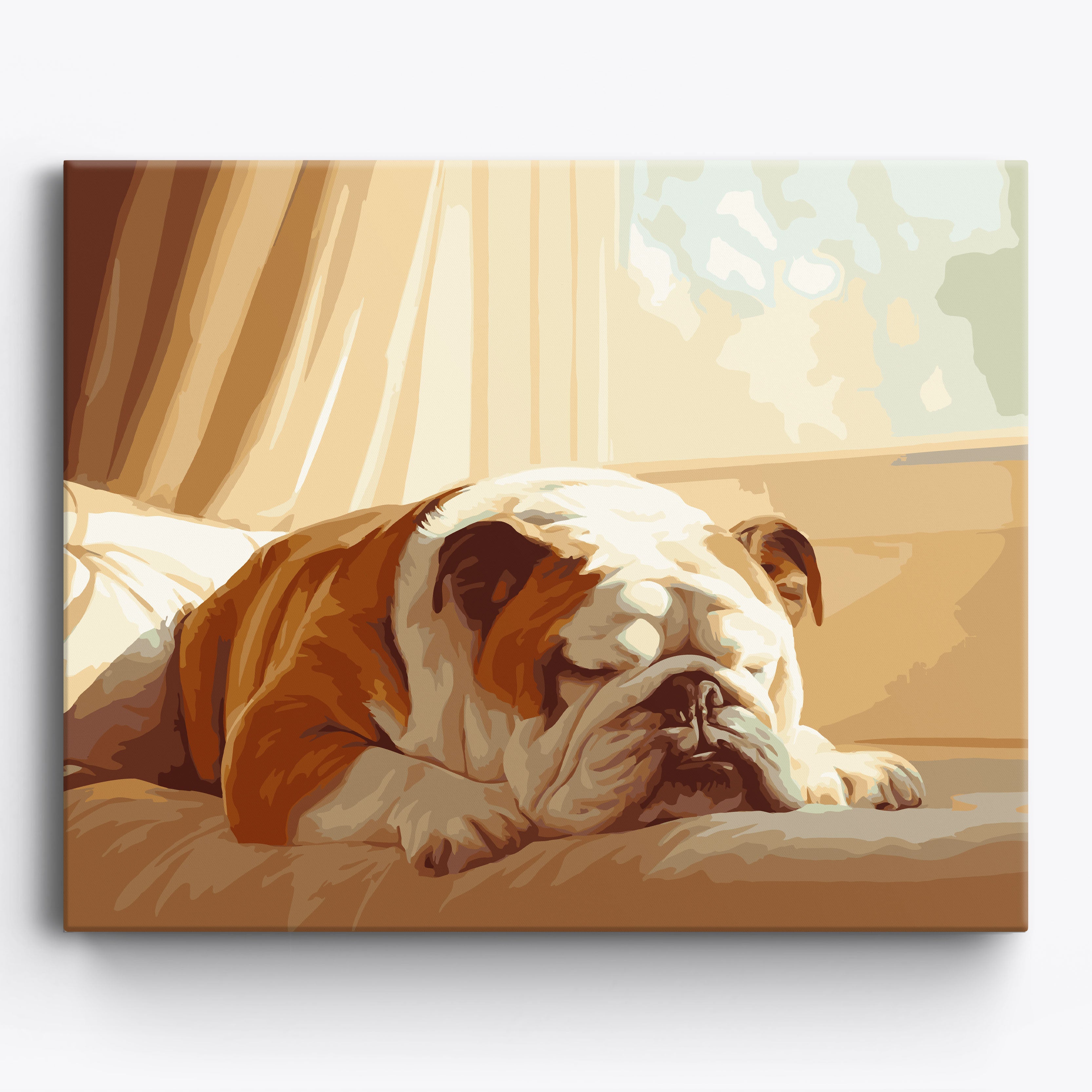 Sleeping Bulldog No Frame / 50x40cm