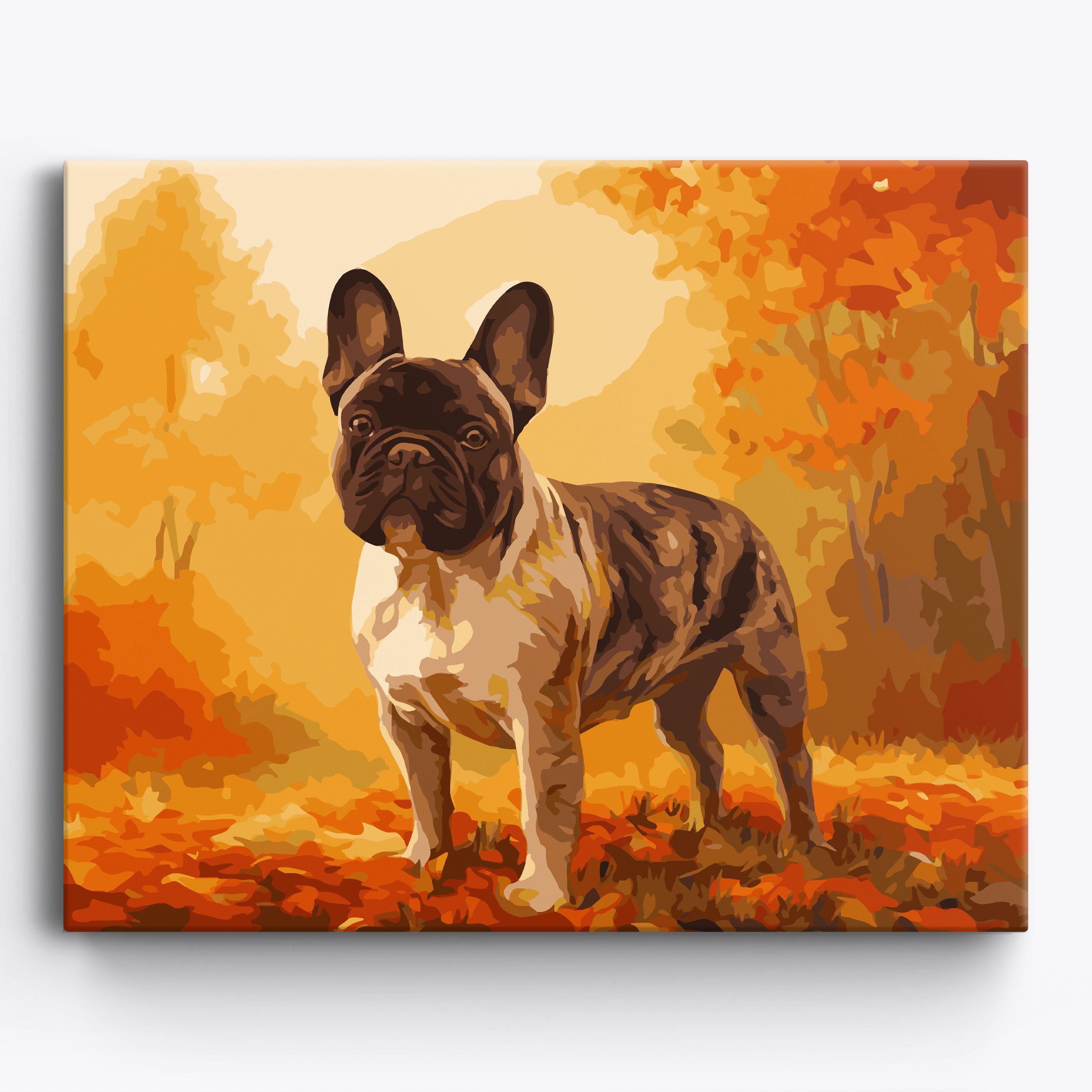 French Bulldog Leafscape No Frame / 50x40cm