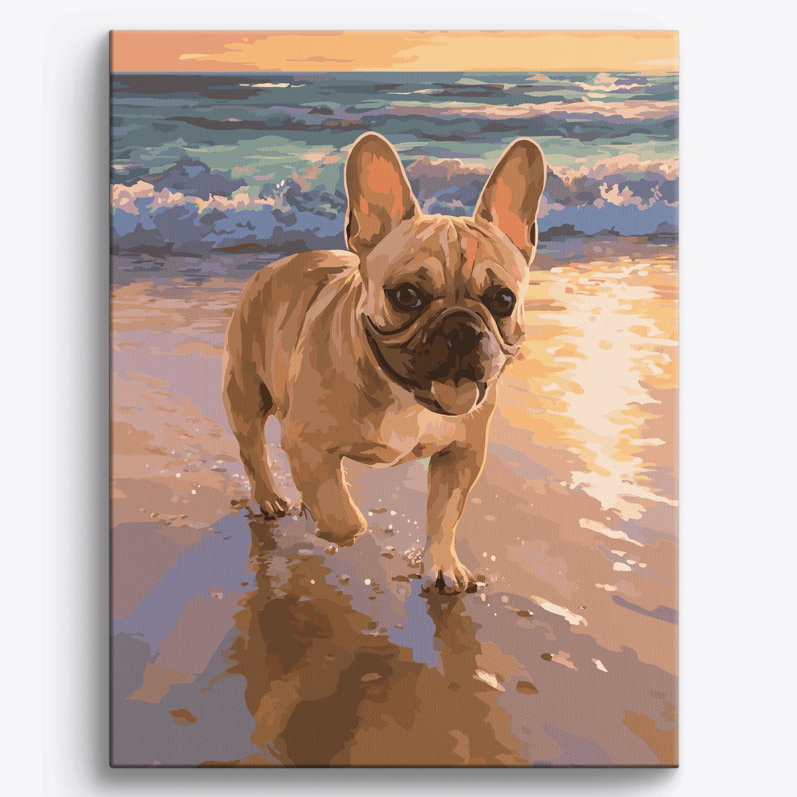 French Bulldog Beach Framed / 40x50cm