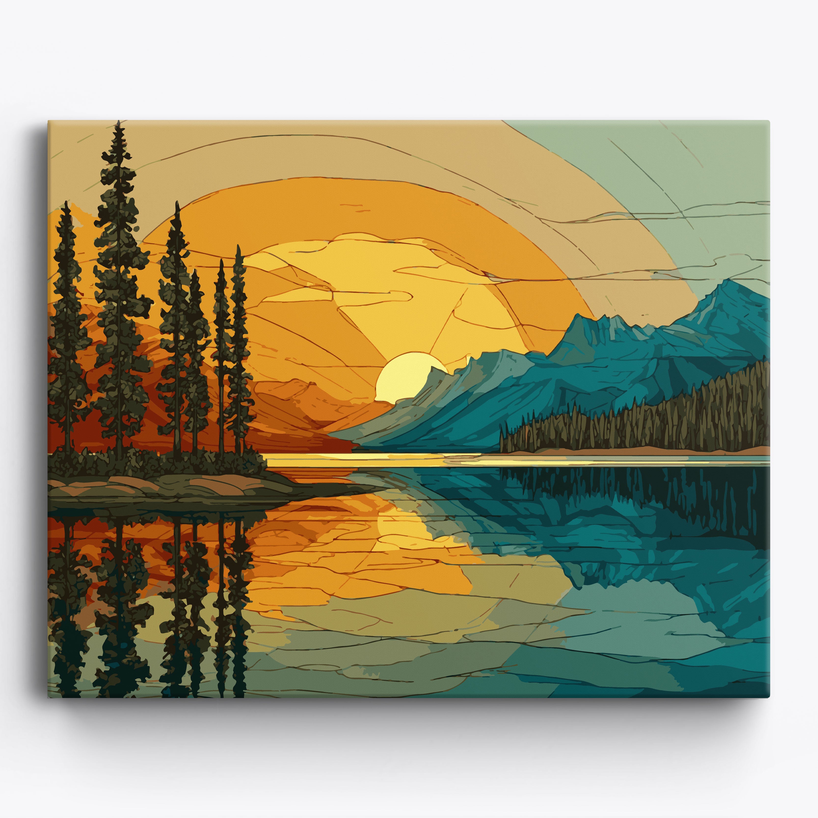 Stained Glass Sunset No Frame / 50x40cm