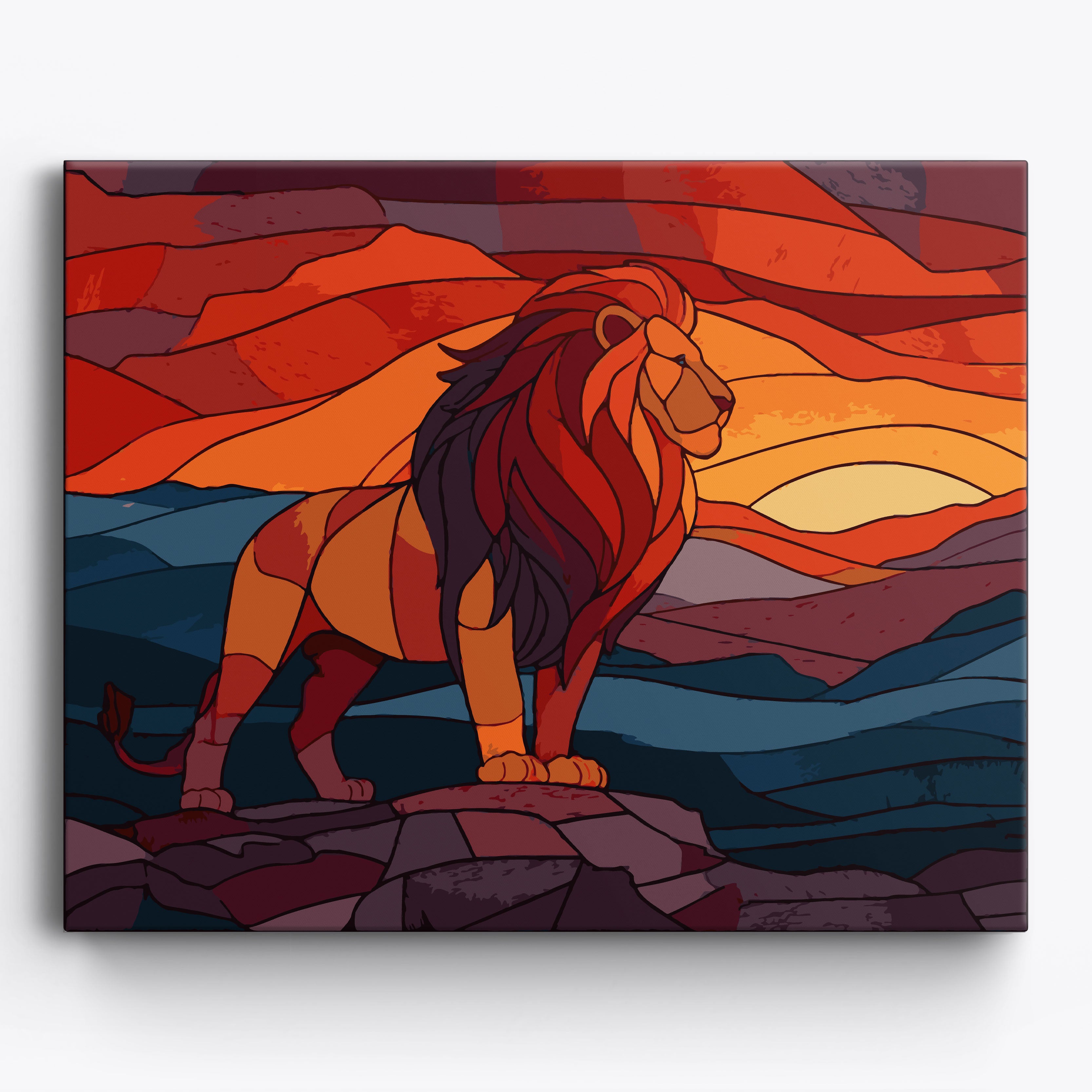 Geometric Lion Framed / 50x40cm