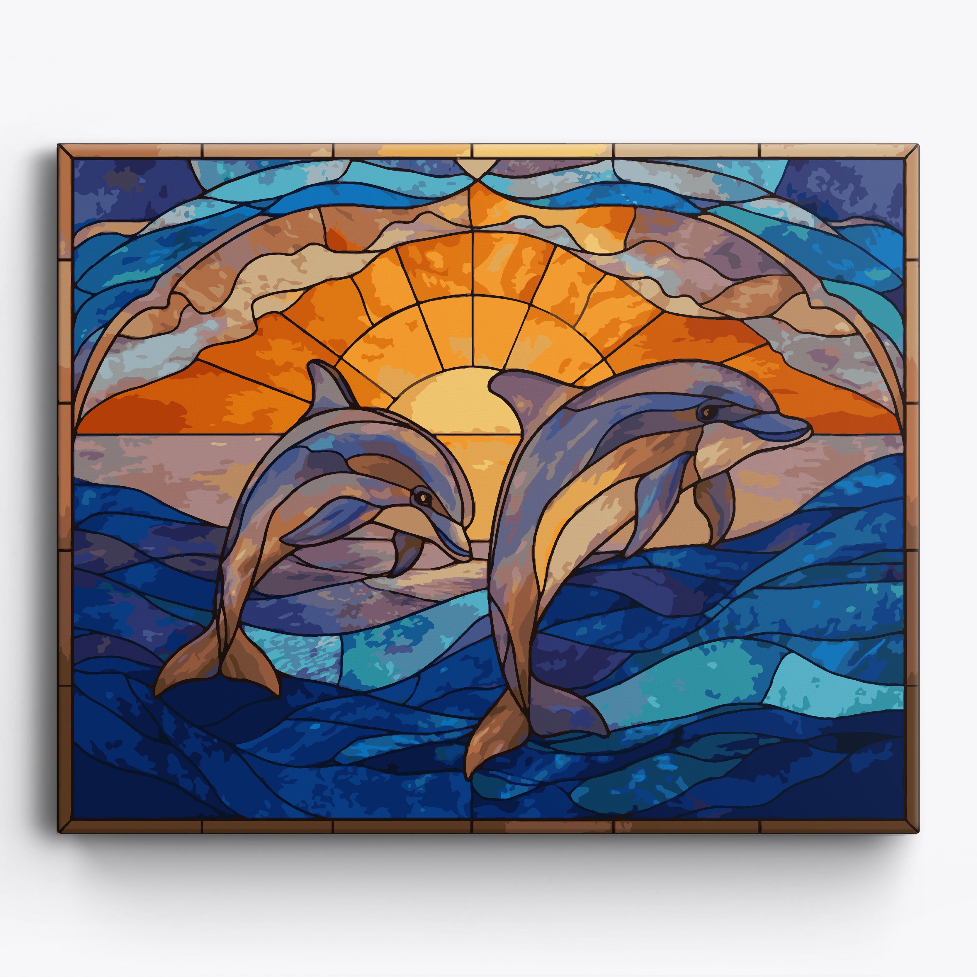 Twin Dolphin Dance No Frame / 50x40cm