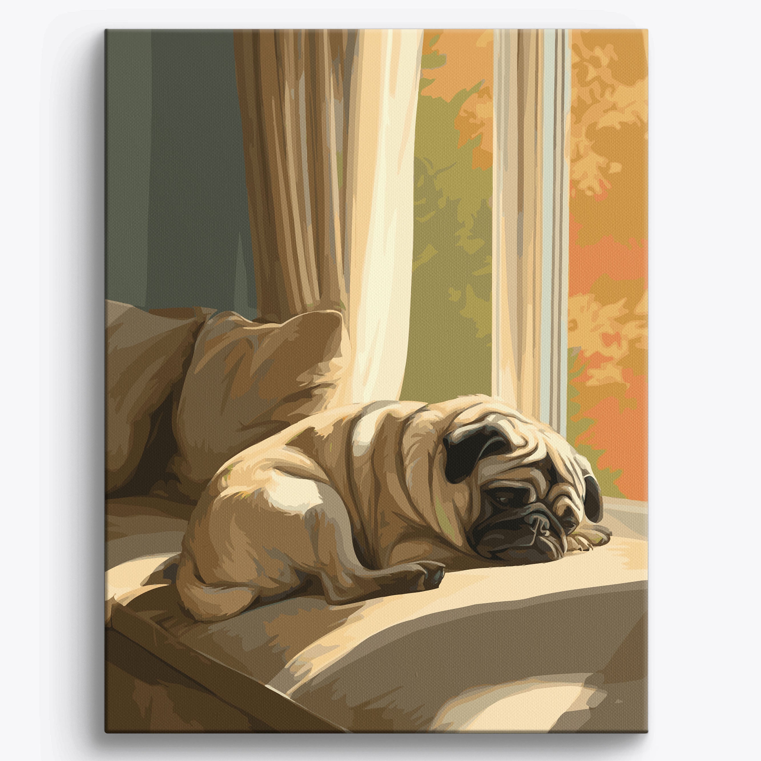 Pug Nap Framed / 40x50cm