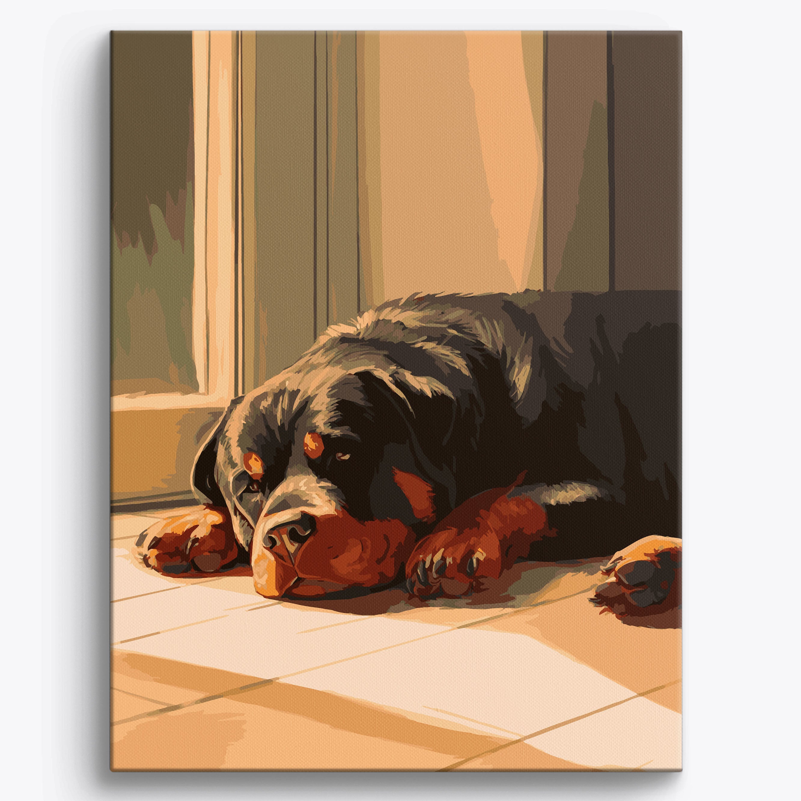 Resting Rottweiler No Frame / 40x50cm
