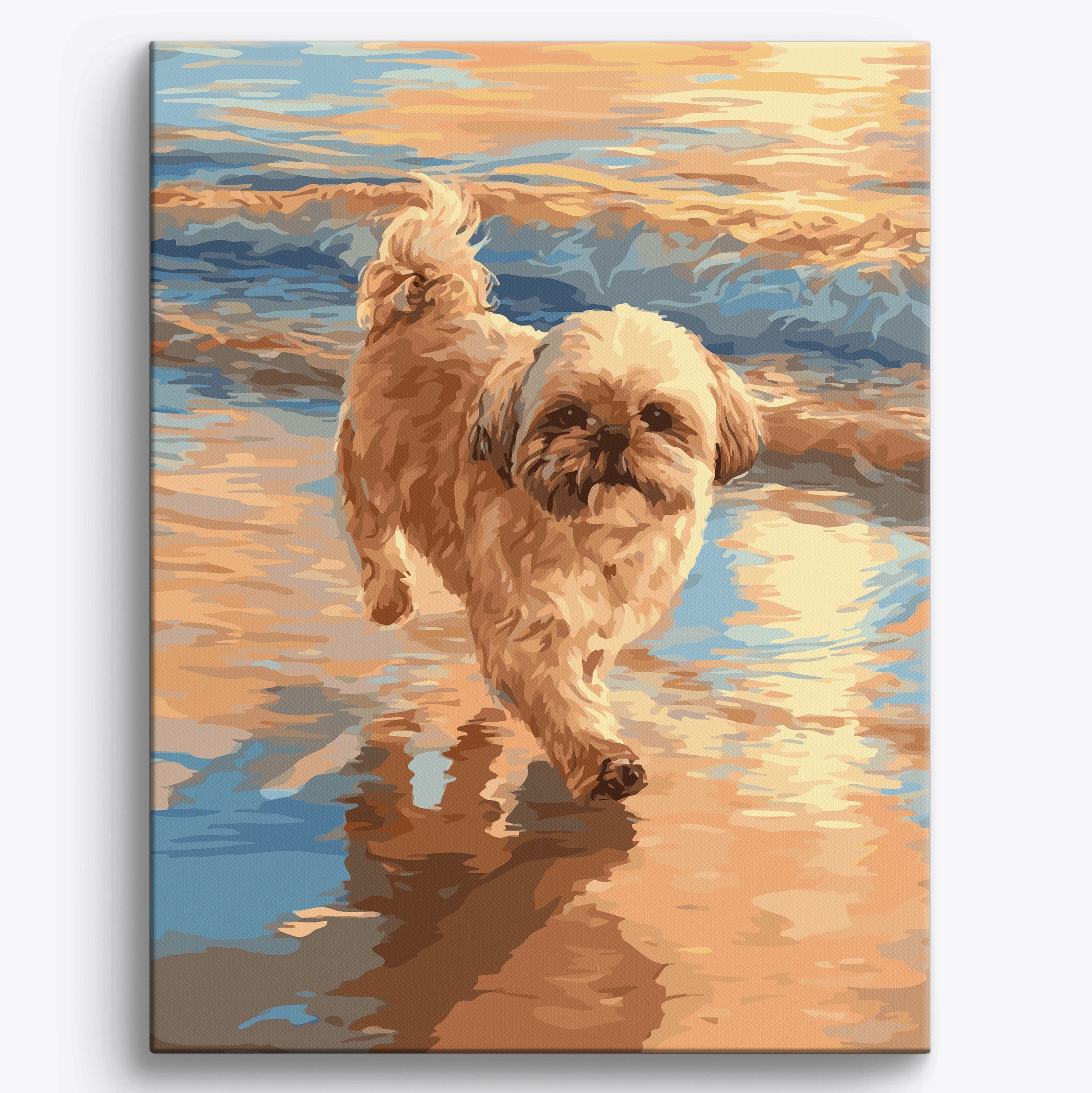 Wavy Lhasa Apso Framed / 40x50cm