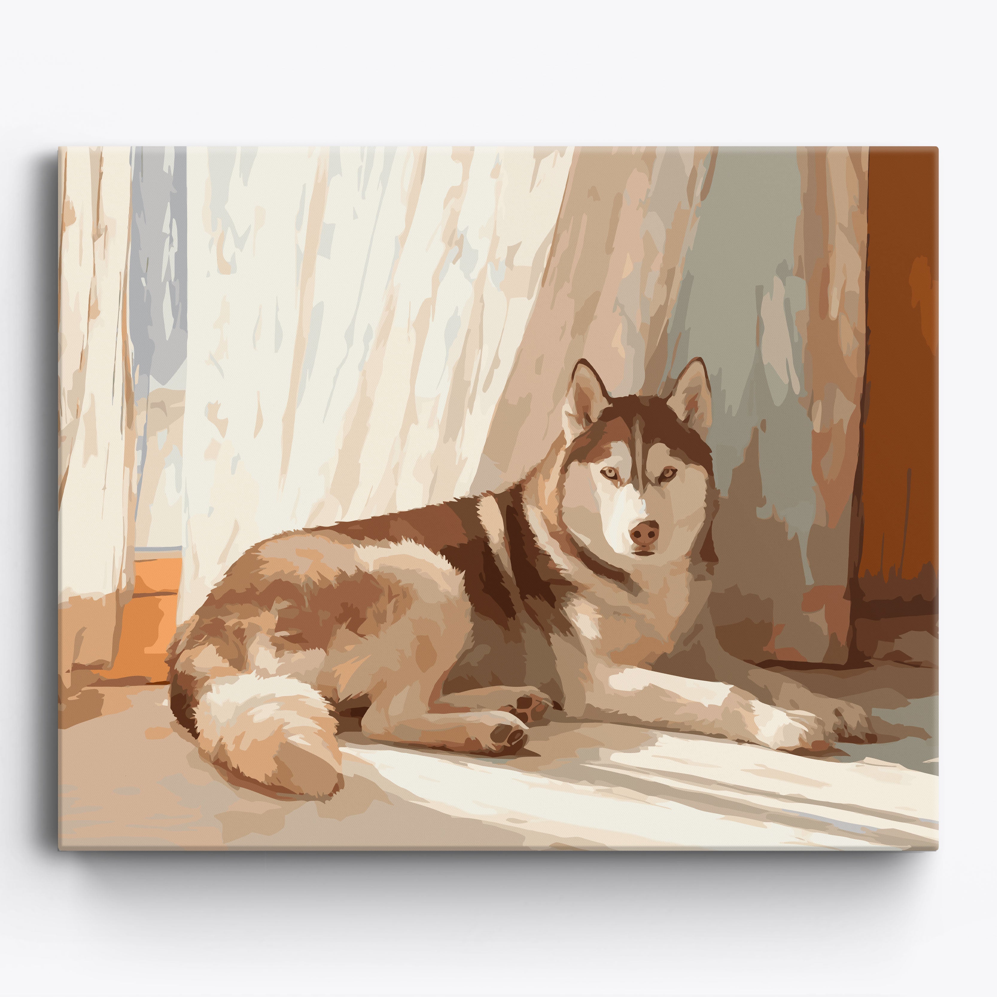 Siberian Husky Snooze Framed / 50x40cm
