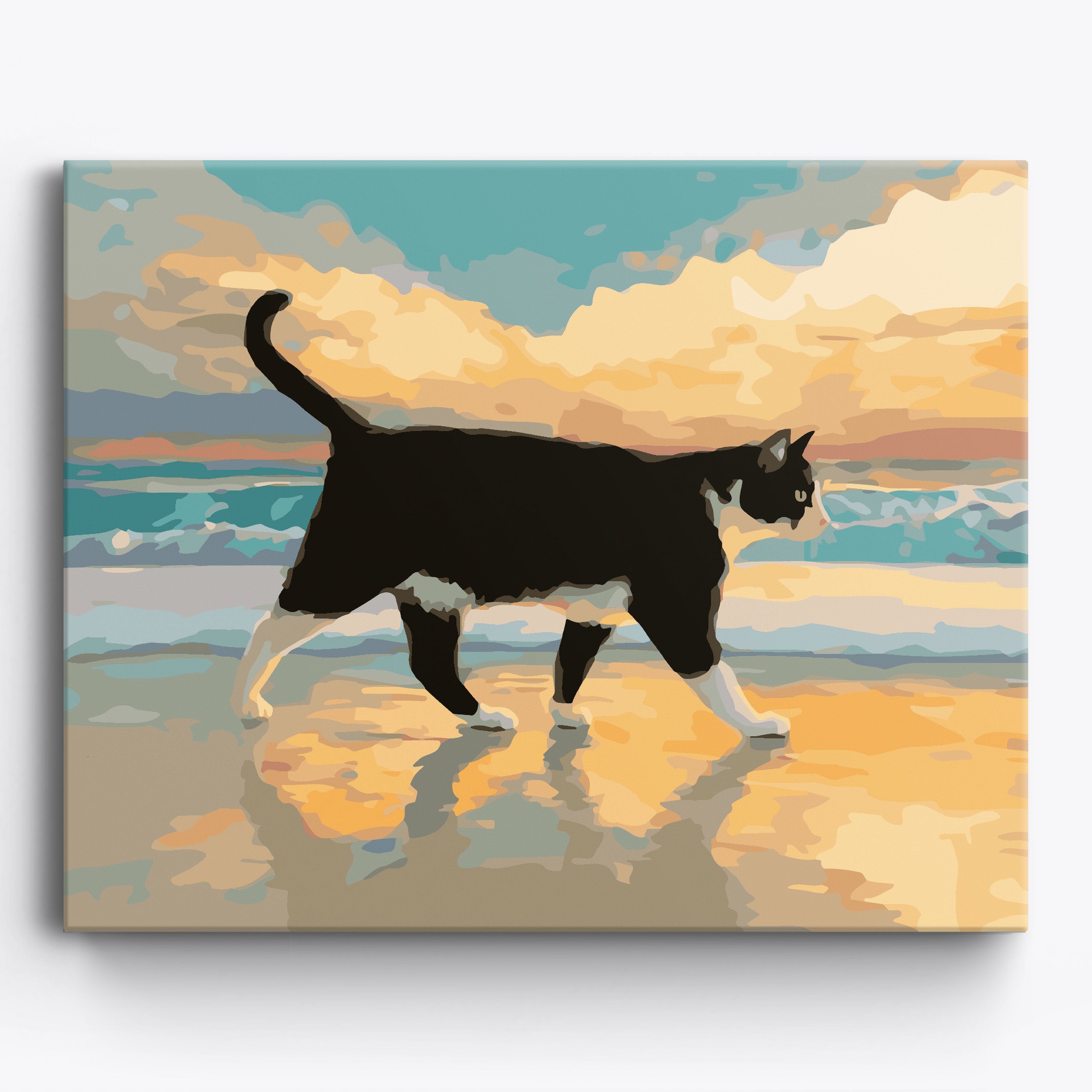 Coastal Kitten Framed / 50x40cm