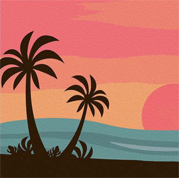 Mini kit "Coucher de soleil abstrait" (Tropical Sunset)
