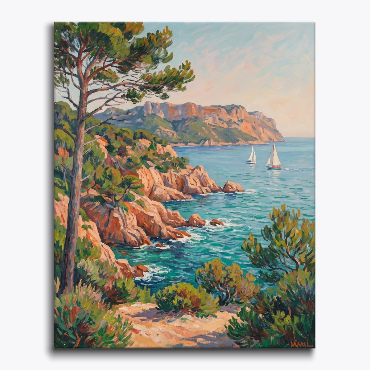Coastal Sailboats View