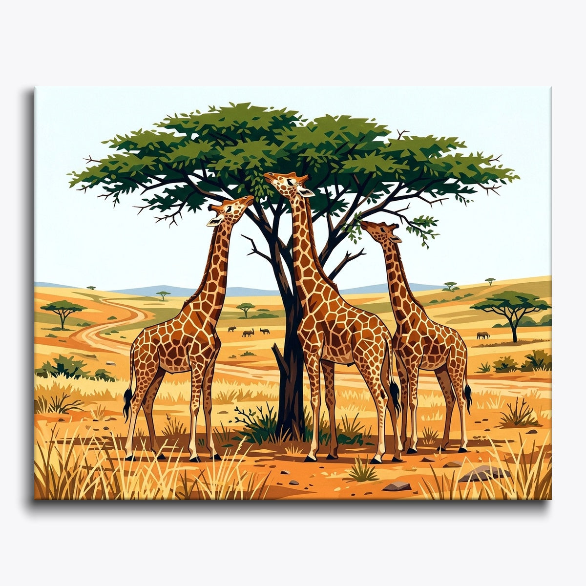 Giraffes Under Tree