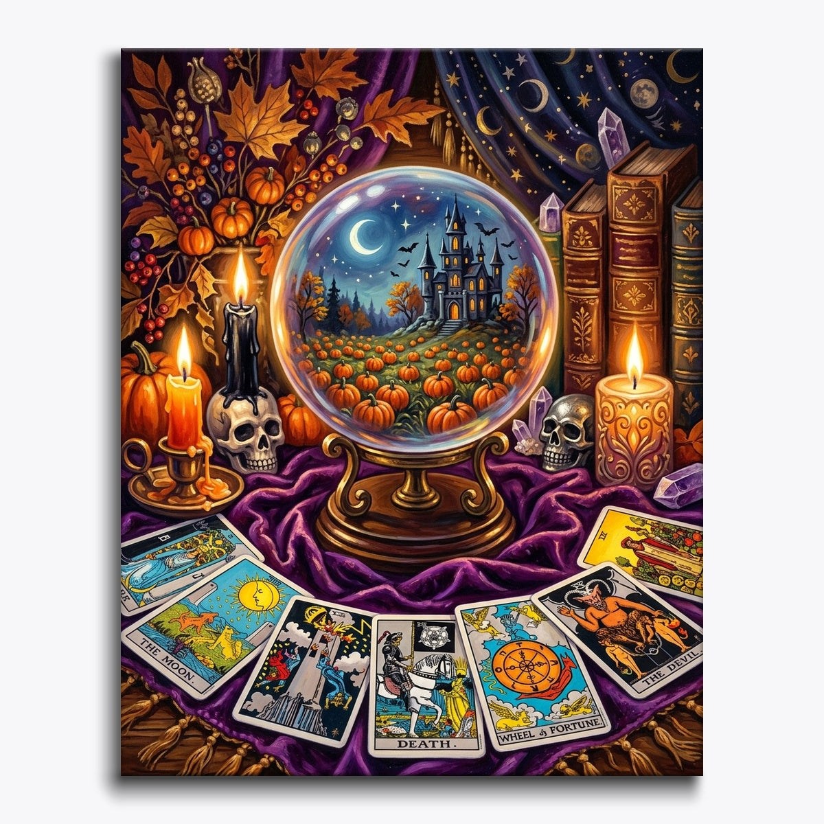 Crystal Ball With Pumpkin Field