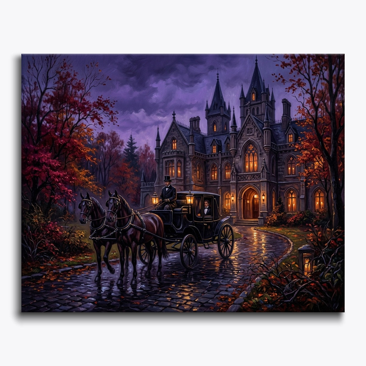 Carriage At Candlelit Gothic Manor