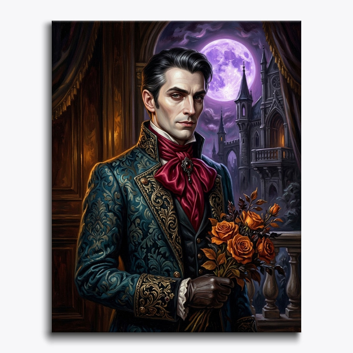 Vampire Portrait With Violet Moon