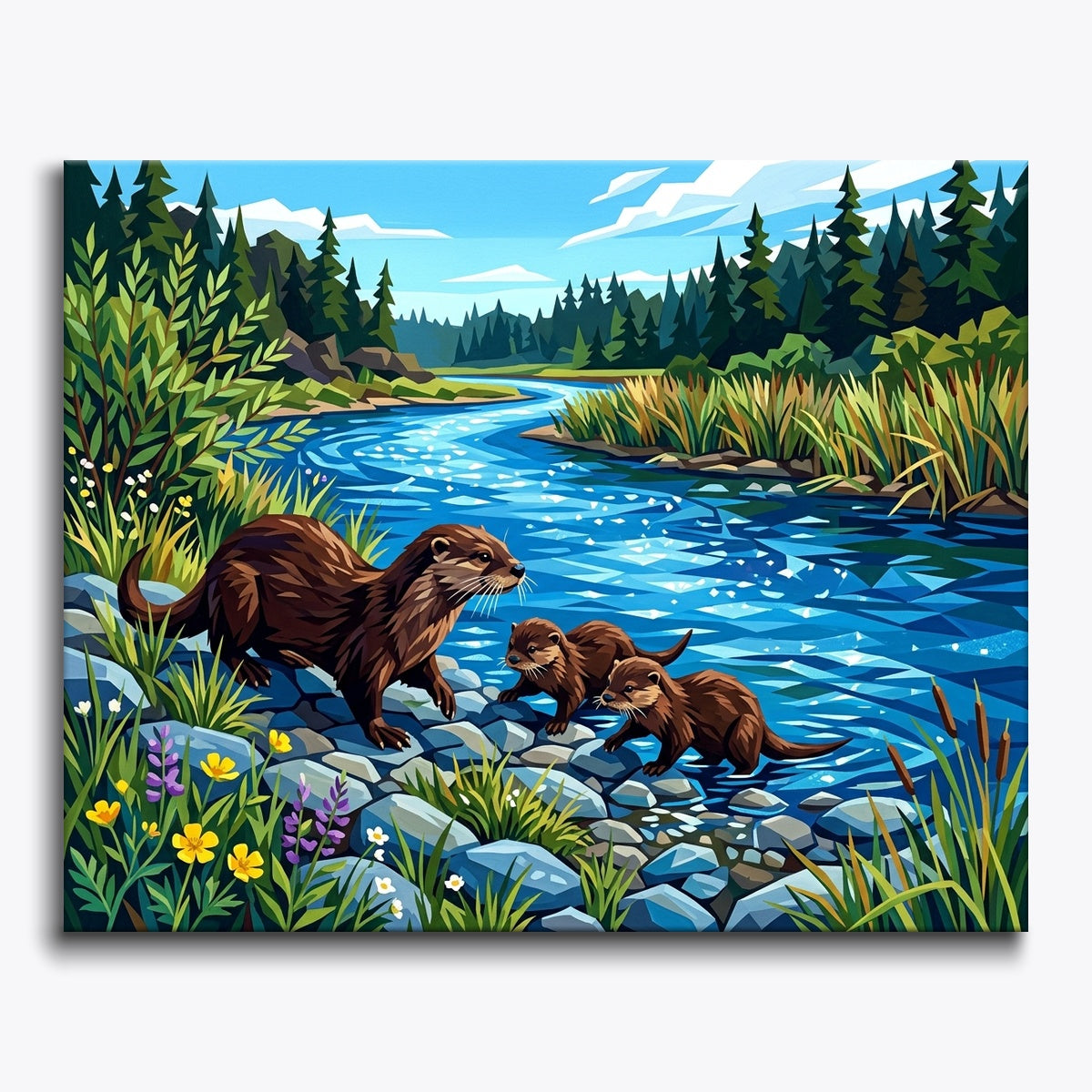 Otters by River