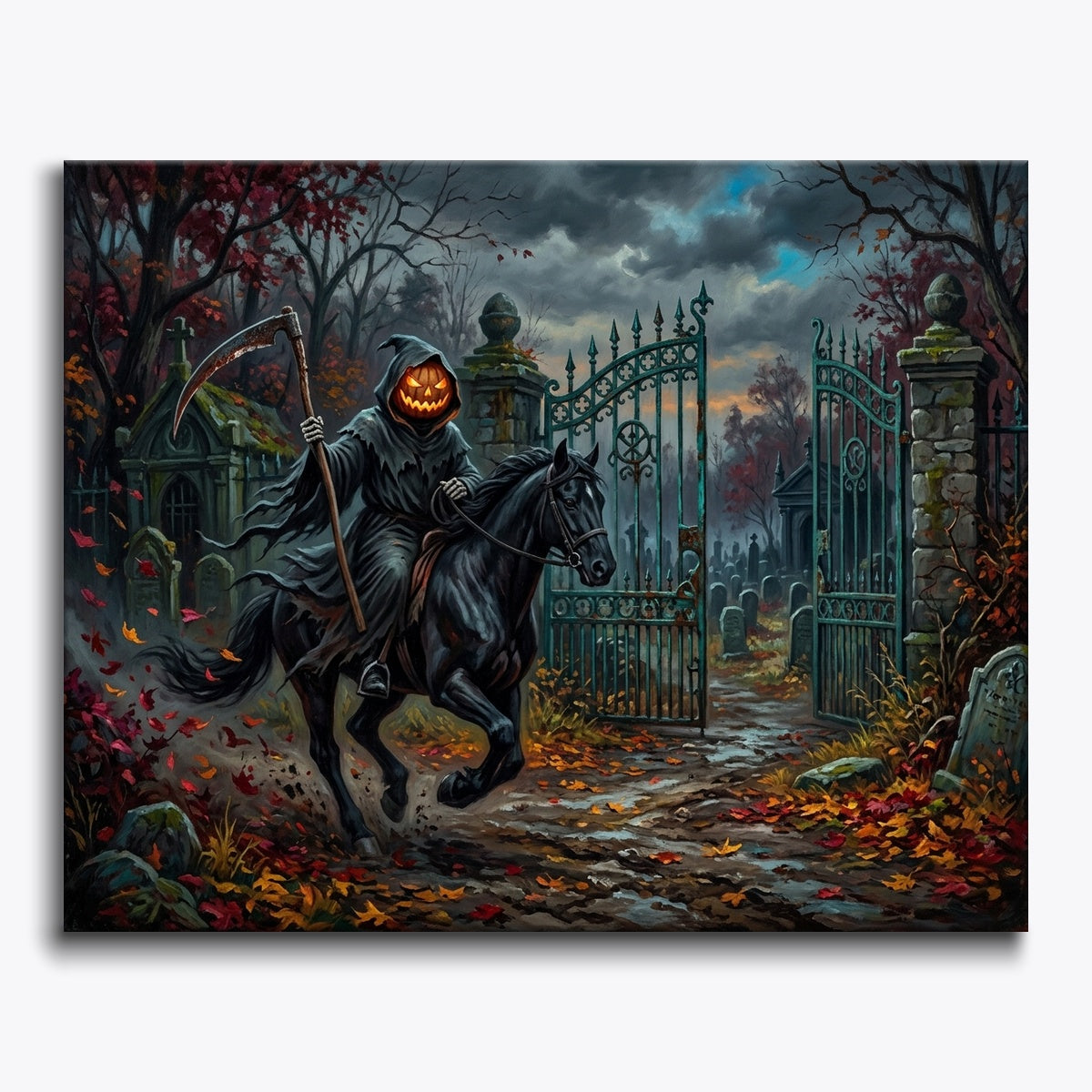 Reaper Riding Black Horse